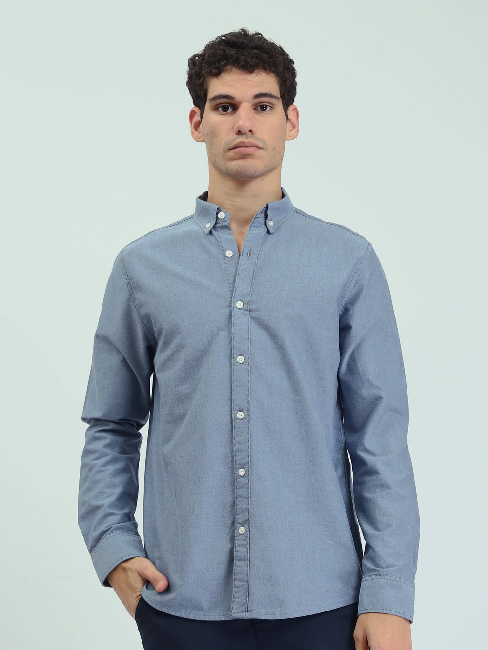 Chemise Homme Regular à Manches Longues et Col Boutonné - SHI25GEOR19000TM1
