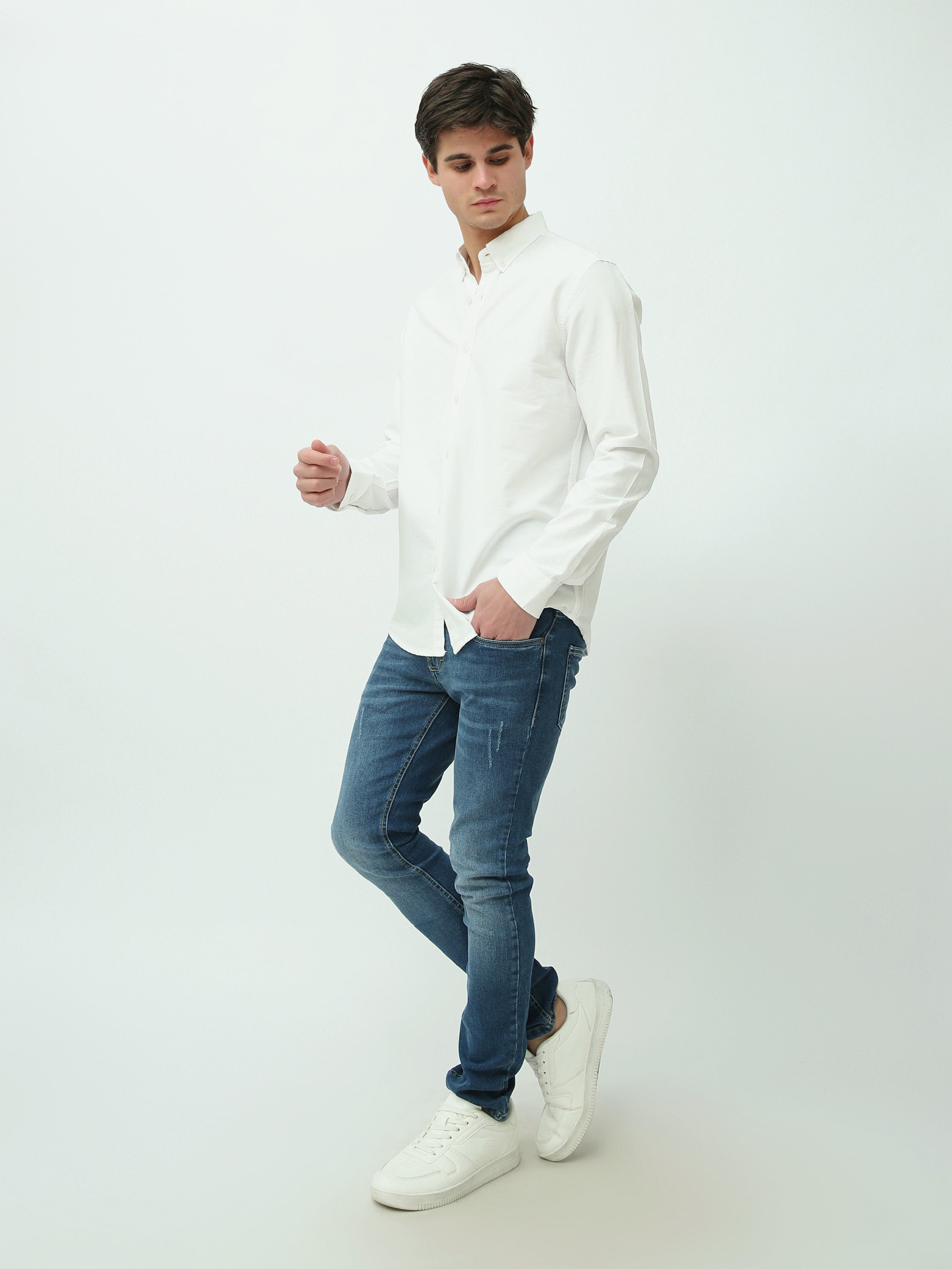 Chemise Homme Regular à Manches Longues et Col Boutonné - SHI25GEOR19000TM1