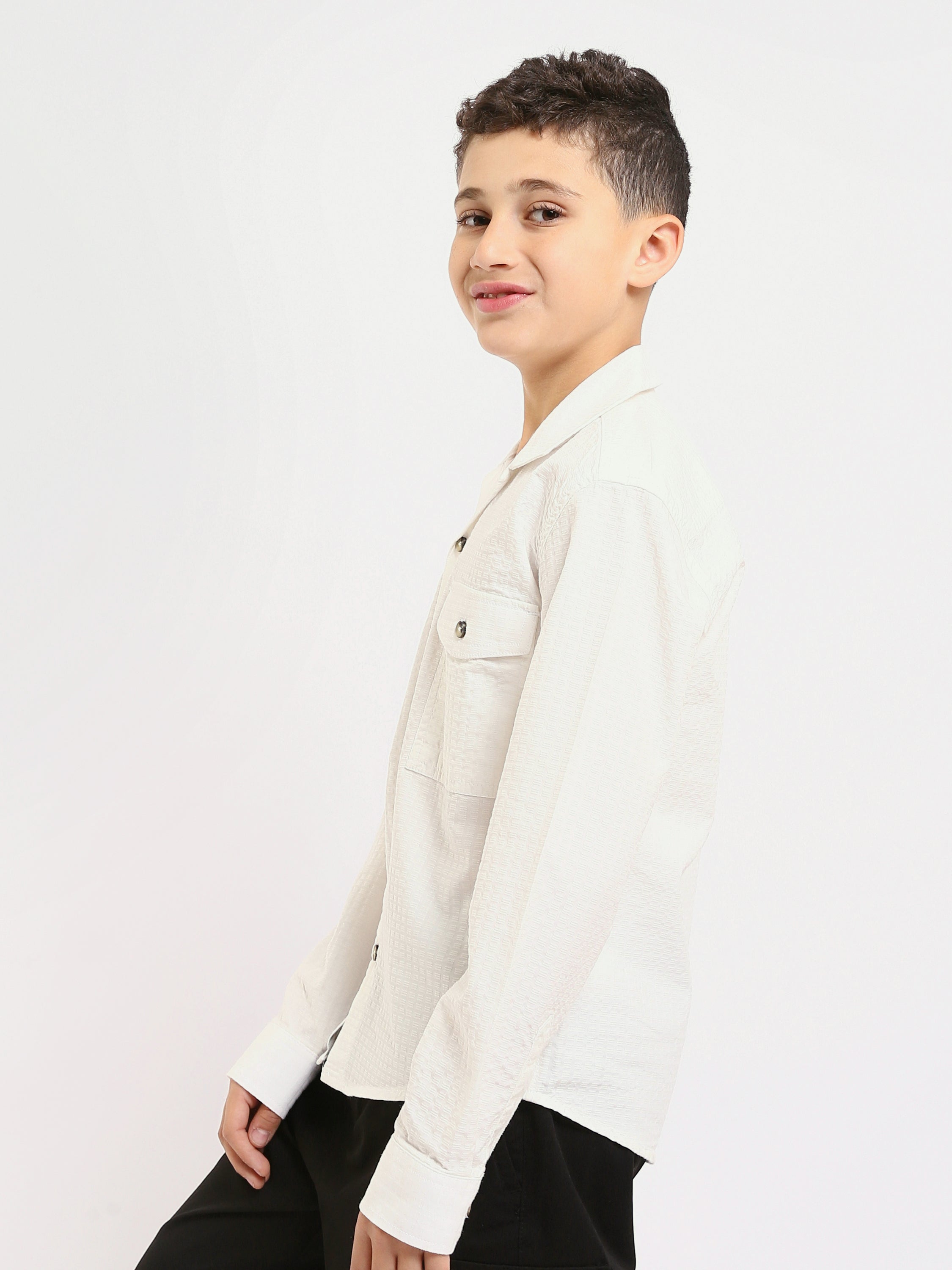 Chemise enfant garçon à manches longues au design élégant – SHI25SECR19540TB1