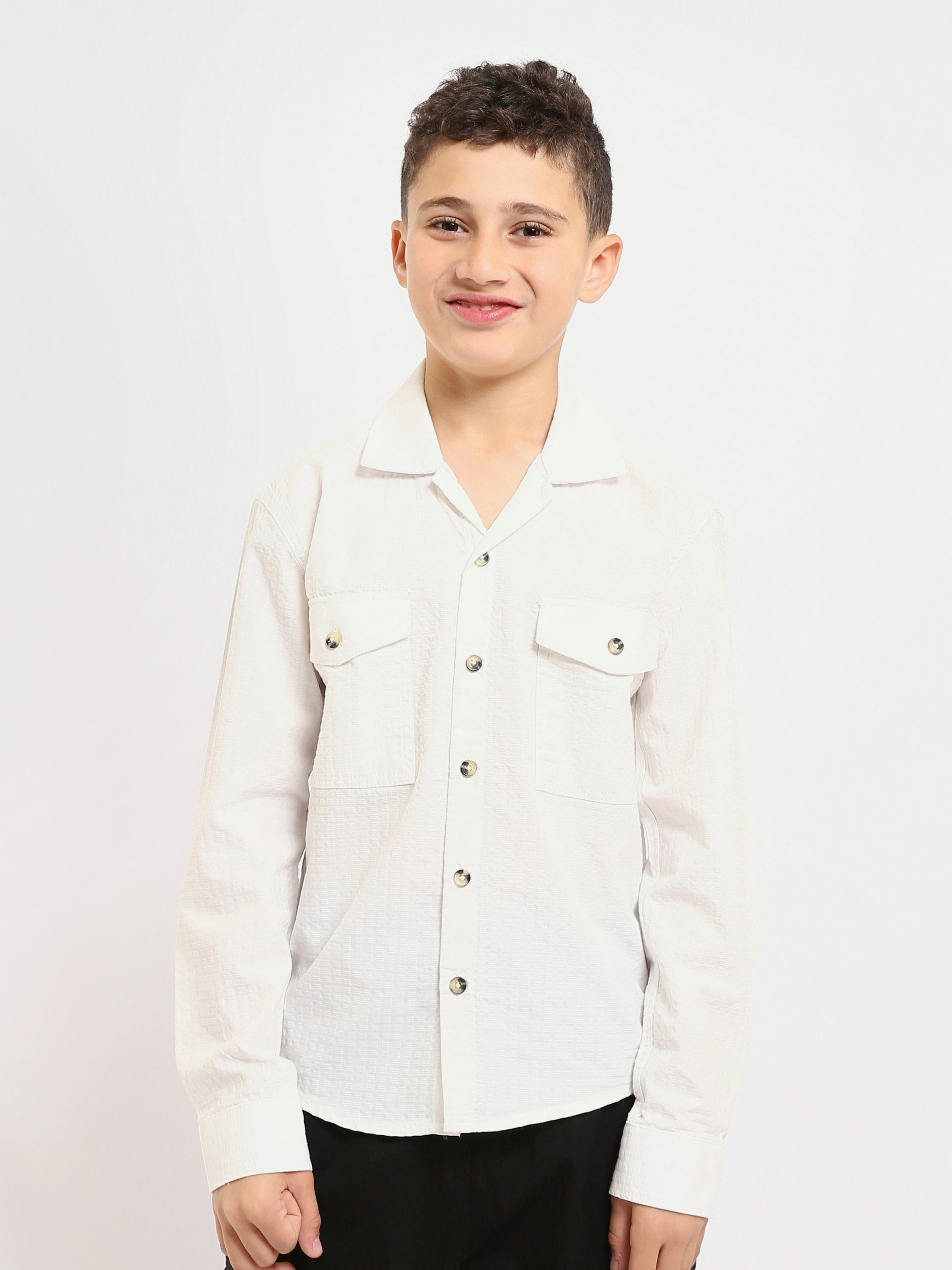 Chemise enfant garçon à manches longues au design élégant – SHI25SECR19540TB1