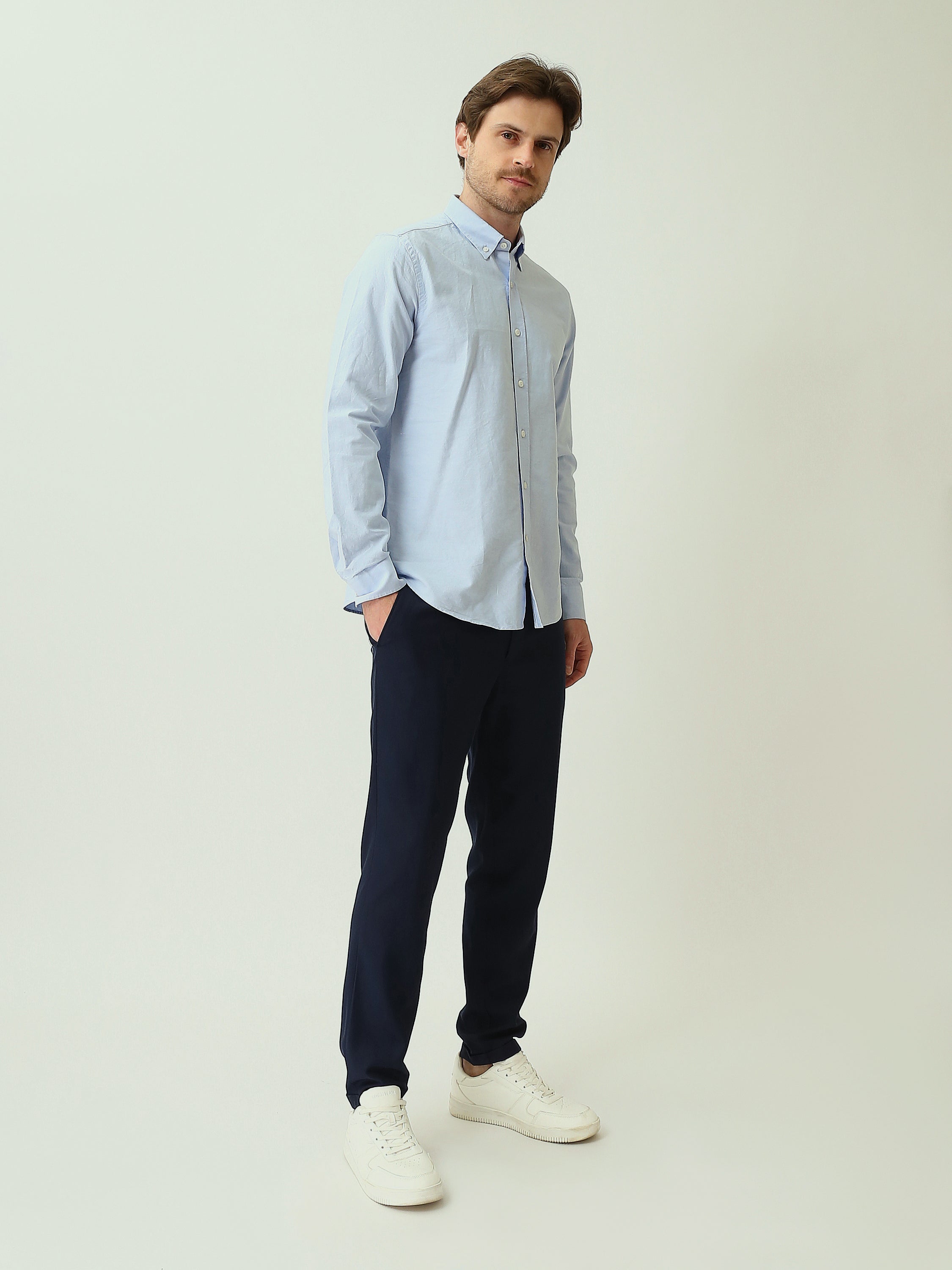 Chemise Homme à Col Boutonné et Manches Longues – Style Casual Chic - SHI25SEOR16950TM1