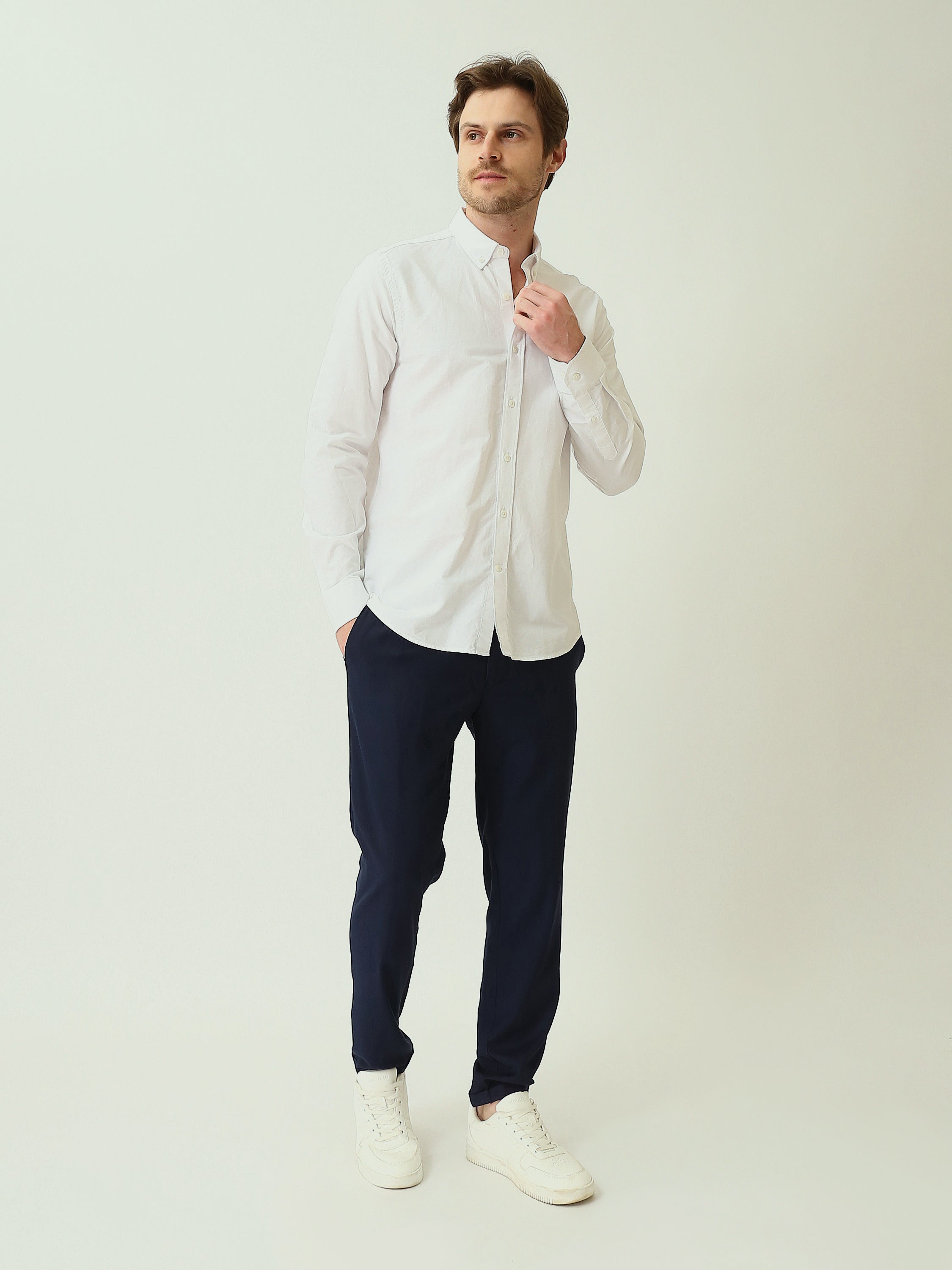 Chemise Homme à Col Boutonné et Manches Longues – Style Casual Chic - SHI25SEOR16950TM1