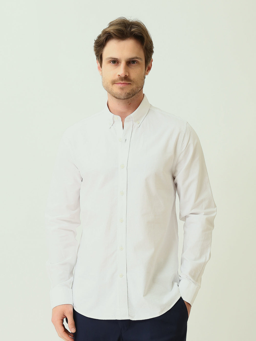 Chemise Homme à Col Boutonné et Manches Longues – Style Casual Chic - SHI25SEOR16950TM1