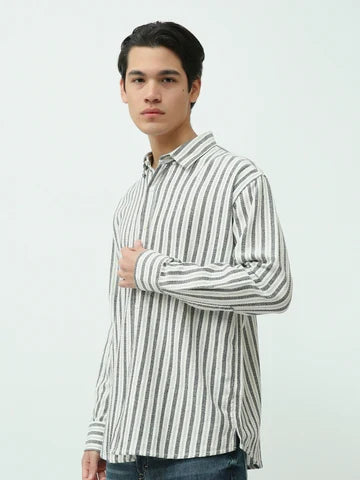 Chemise Homme à Rayures Verticales Coupe Regular - SHI25SSCR16026TM1