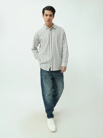 Chemise Homme à Rayures Verticales Coupe Regular - SHI25SSCR16026TM1