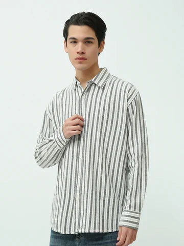 Chemise Homme à Rayures Verticales Coupe Regular - SHI25SSCR16026TM1
