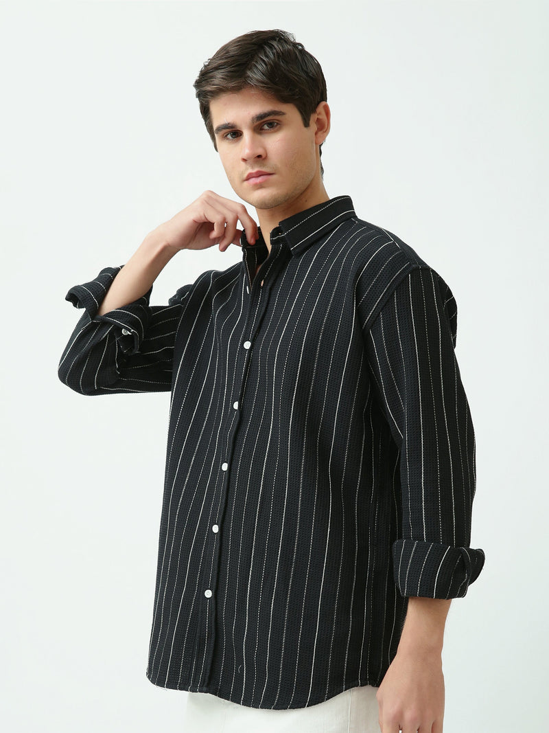 Chemise Homme à Rayures Verticales Coupe Décontractée - SHI25SSCR16031TM1