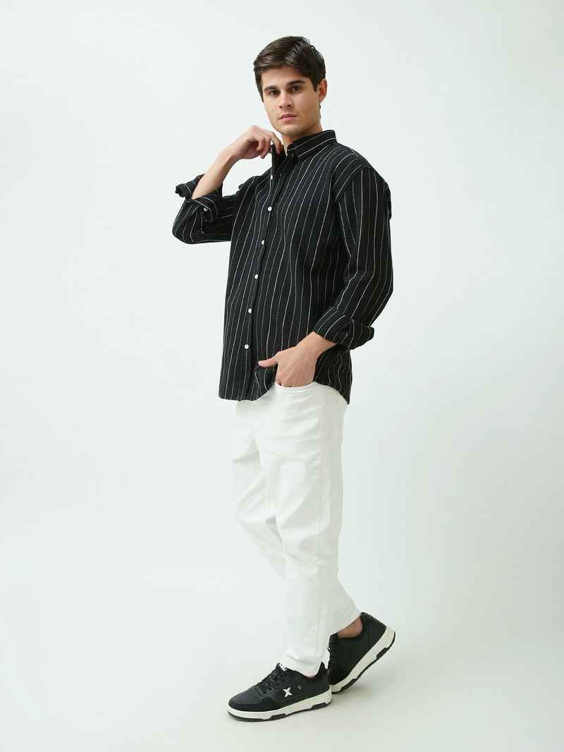 Chemise Homme à Rayures Verticales Coupe Décontractée - SHI25SSCR16031TM1