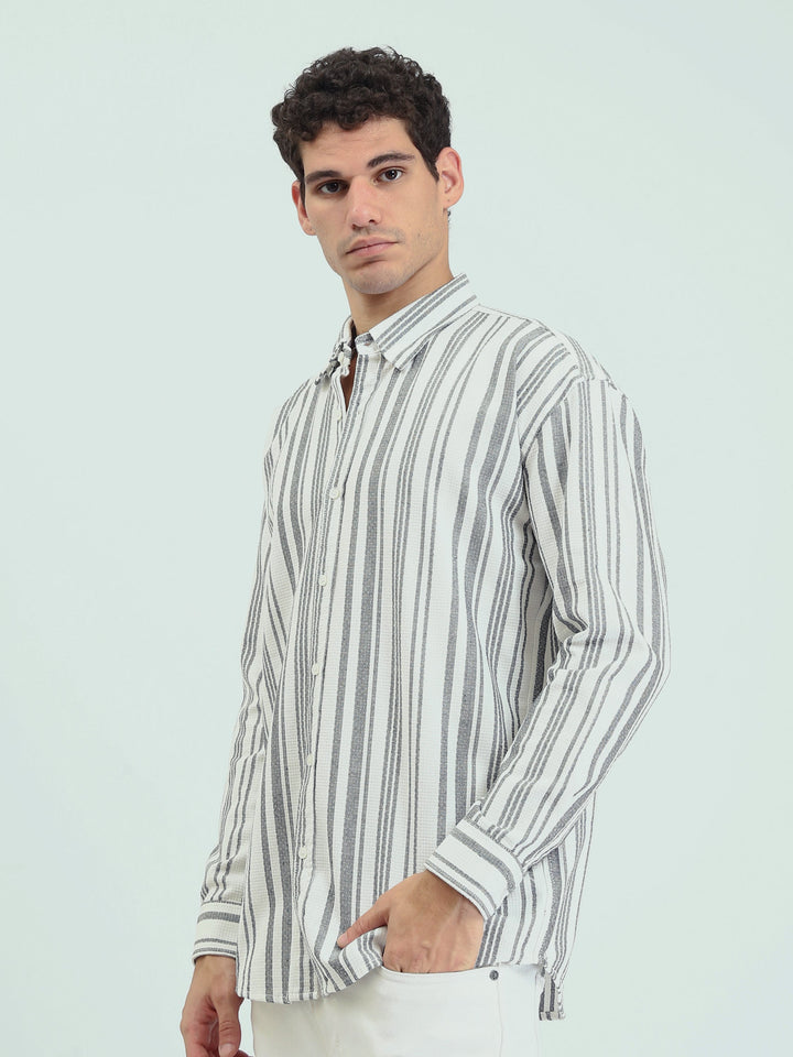 Chemise Homme à Rayures Verticales Coupe Regular - SHI25SSCR16032TM1