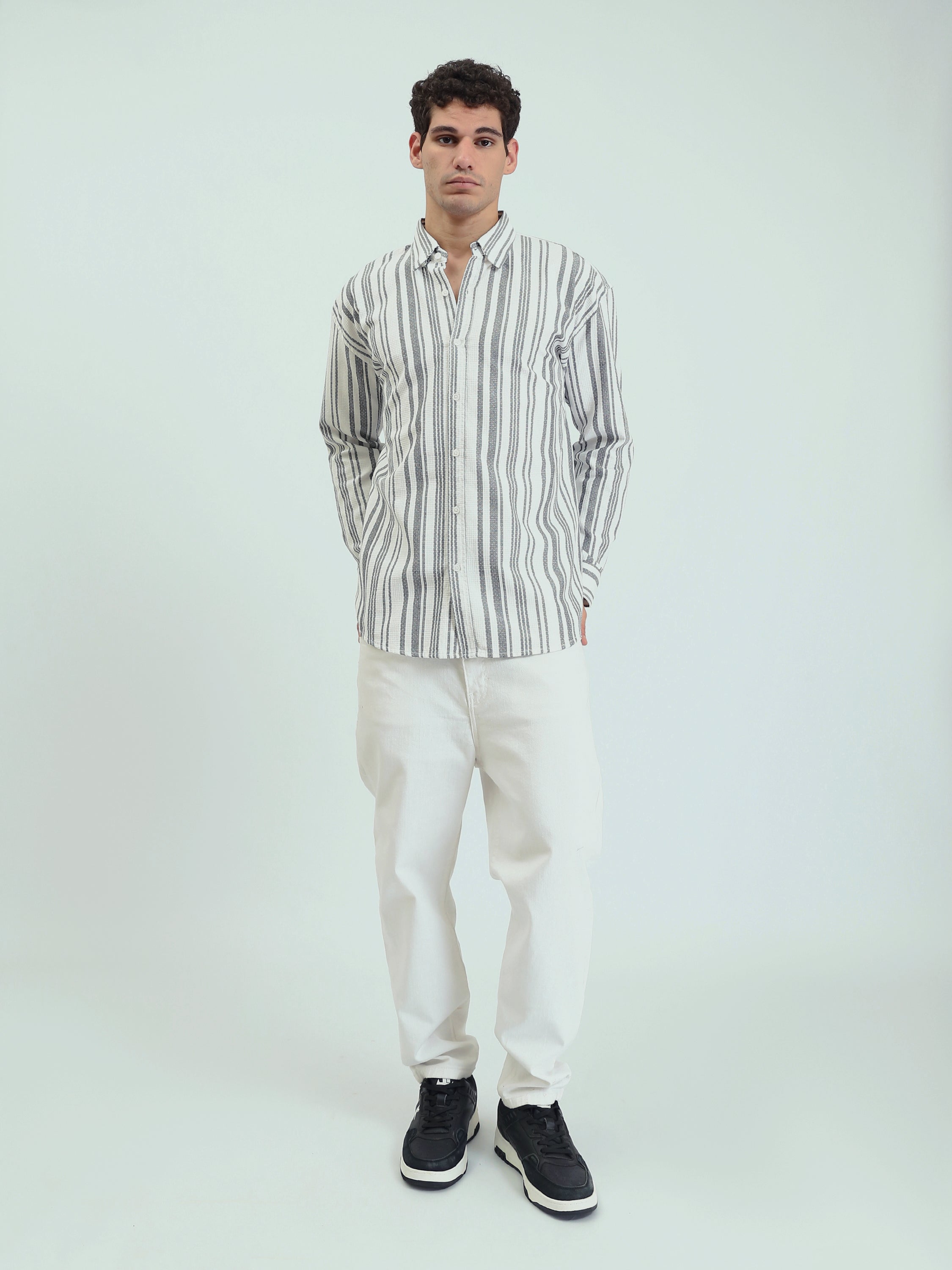Chemise Homme à Rayures Verticales Coupe Regular - SHI25SSCR16032TM1