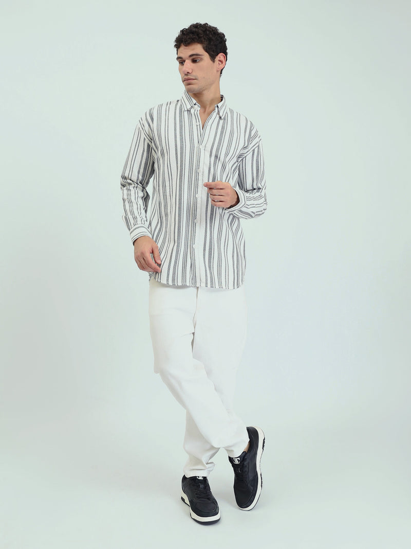 Chemise Homme à Rayures Verticales Coupe Regular - SHI25SSCR16032TM1