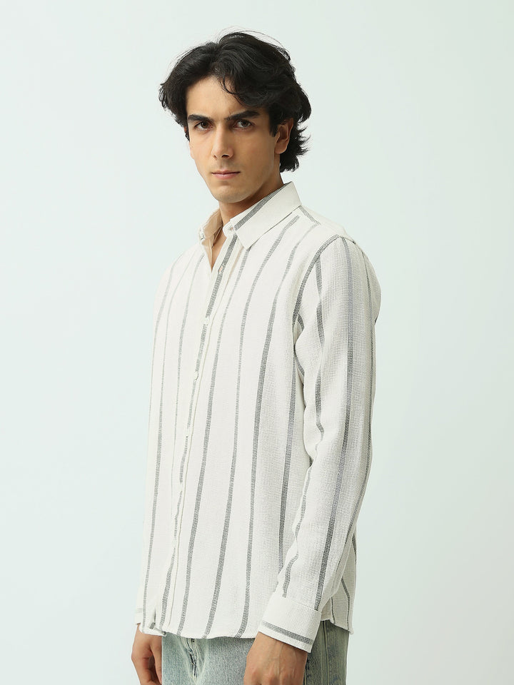 Chemise Homme à Rayures Verticales Coupe Décontractée - SHI25SSCR16033TM1