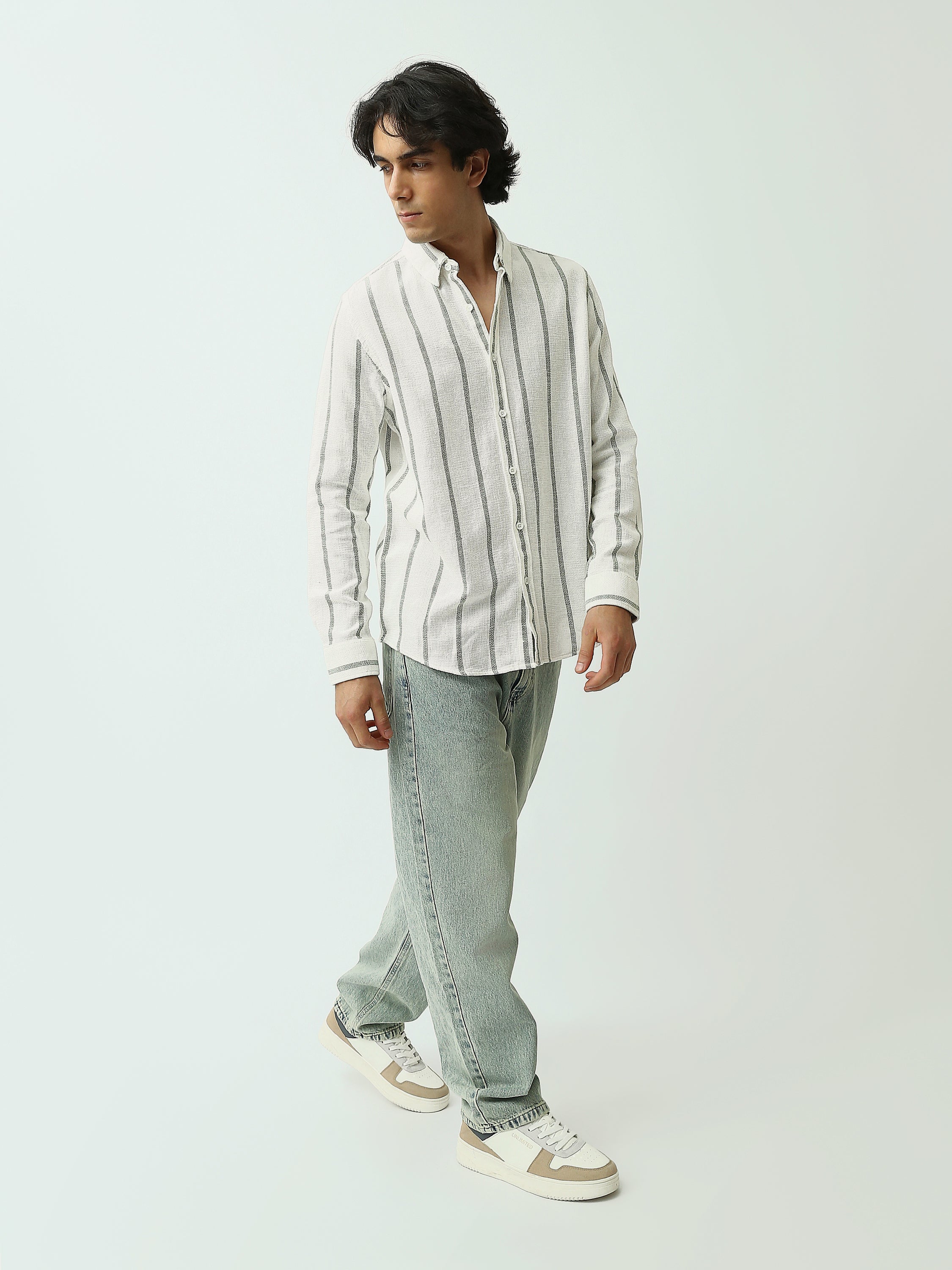 Chemise Homme à Rayures Verticales Coupe Décontractée - SHI25SSCR16033TM1