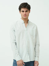 Chemise homme rayée à manches longues avec col mao – SHI25SSIR16000TM1