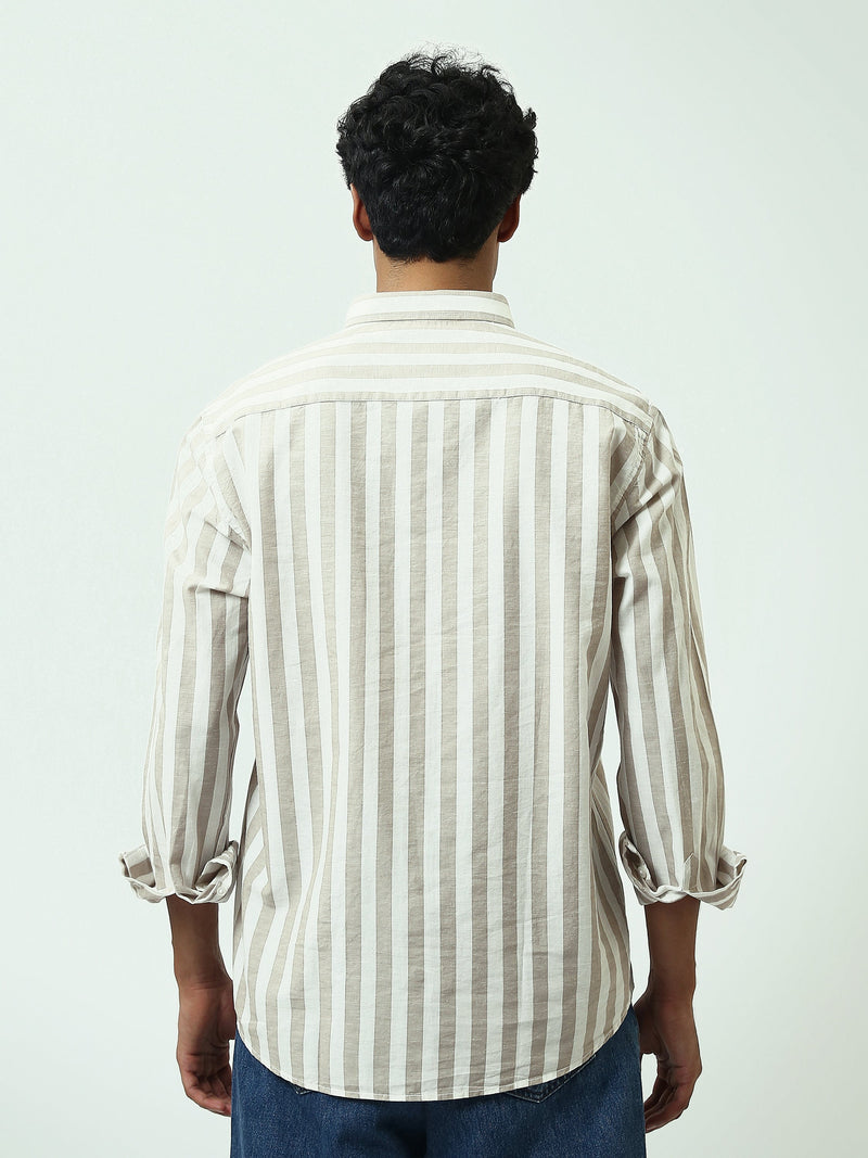 Chemise Homme à Rayures Verticales et Col Boutonné - SHI25SSIR17482TM1