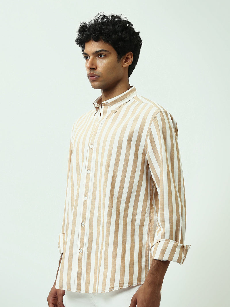 Chemise Homme à Rayures Verticales et Col Boutonné - SHI25SSIR17482TM1