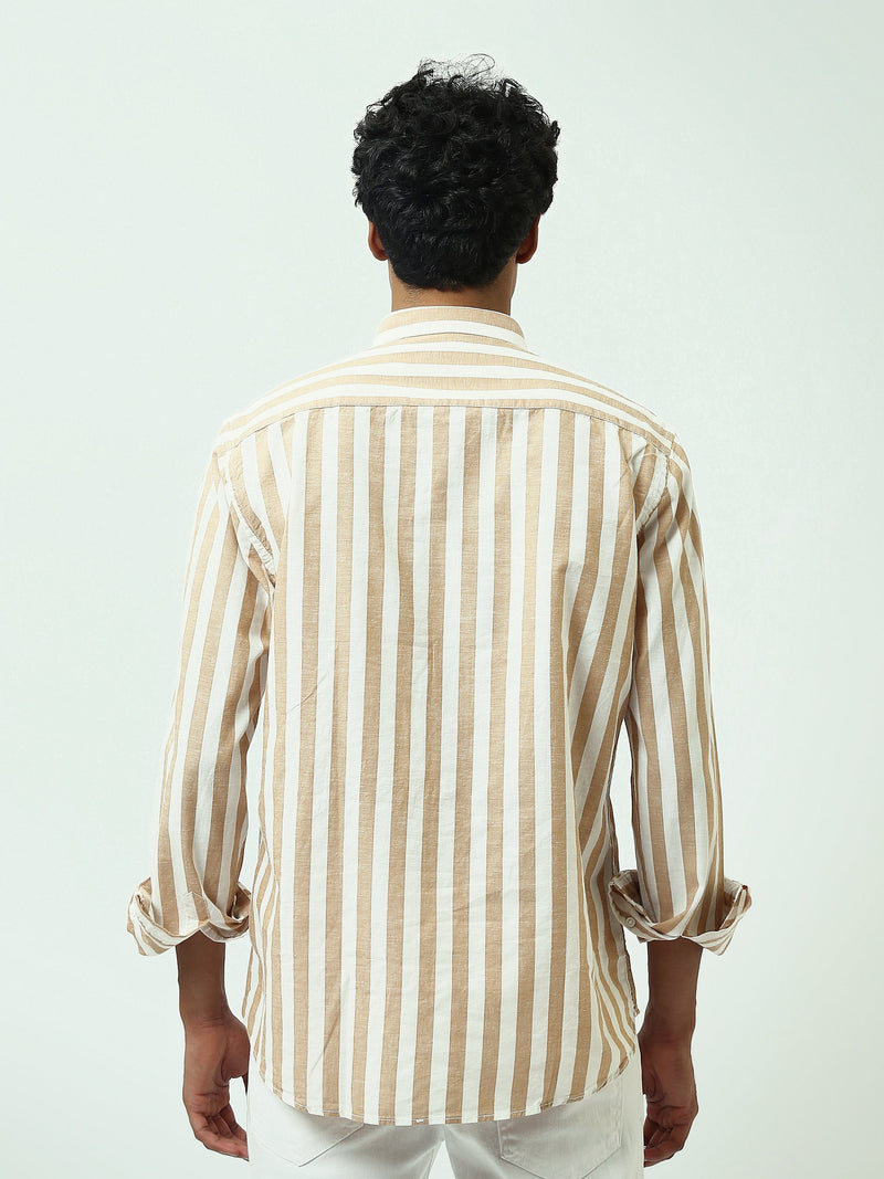 Chemise Homme à Rayures Verticales et Col Boutonné - SHI25SSIR17482TM1