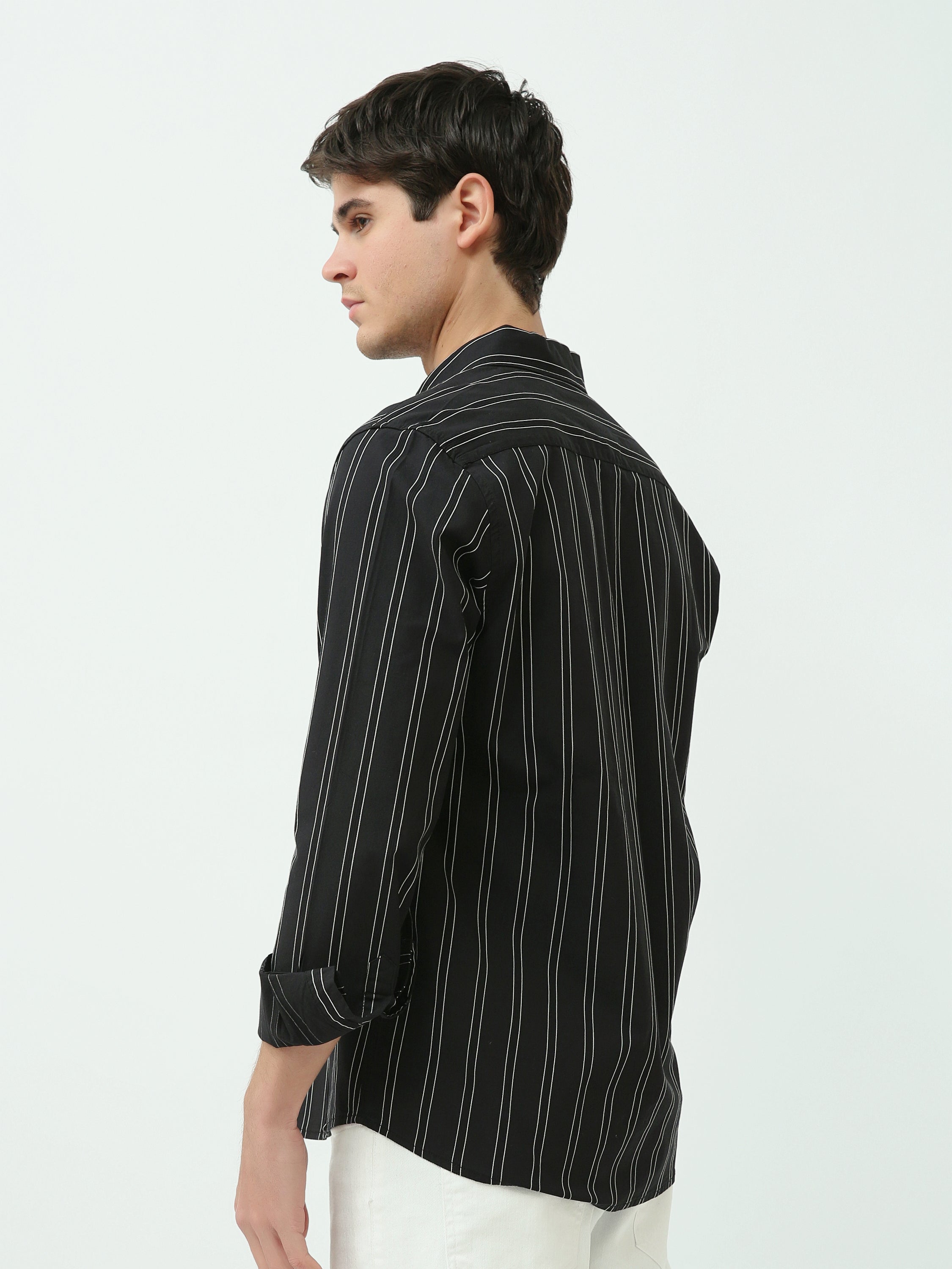 قميص رجالي سليم فيت كلاسيكي مخطط - SHI25SSLR19465TM1