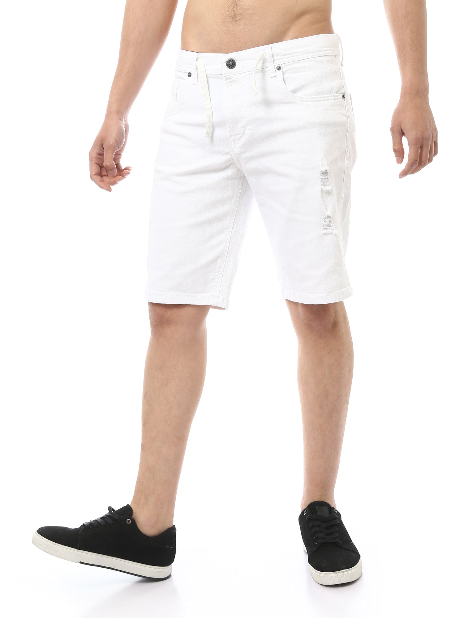 Short en denim blanc pour homme - Confort et style décontracté - SHR24SDBP30197TM1