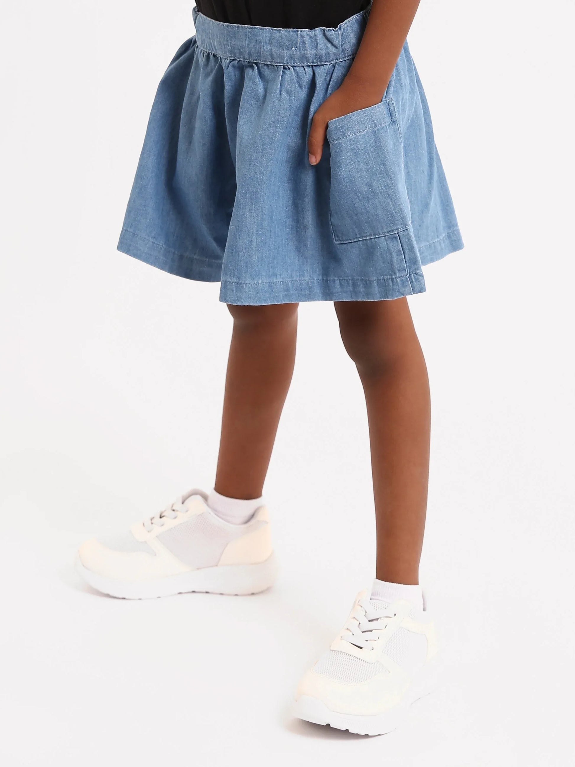 Shorts fille en jean bleu avec poches - SHR24SDBS70653MG1 - Justyol