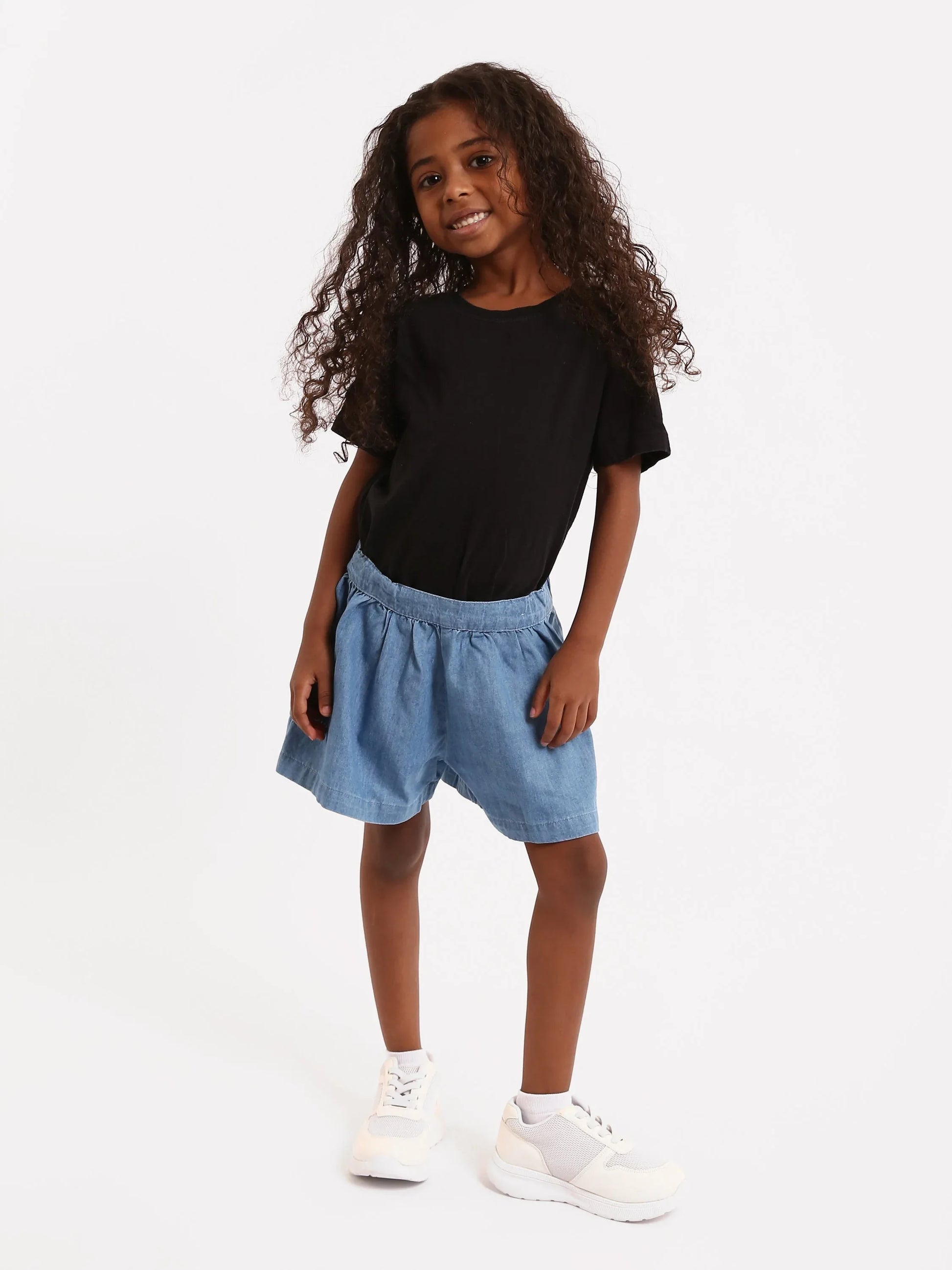Shorts fille en jean bleu avec poches - SHR24SDBS70653MG1 - Justyol