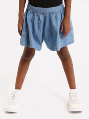 Shorts fille en jean bleu avec poches - SHR24SDBS70653MG1 - Justyol