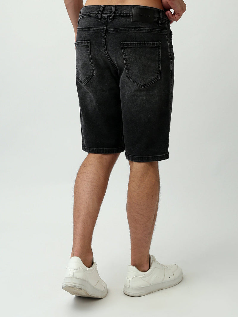 Short jean homme noir – Regular Fit - SHR24SDSP30194TM1