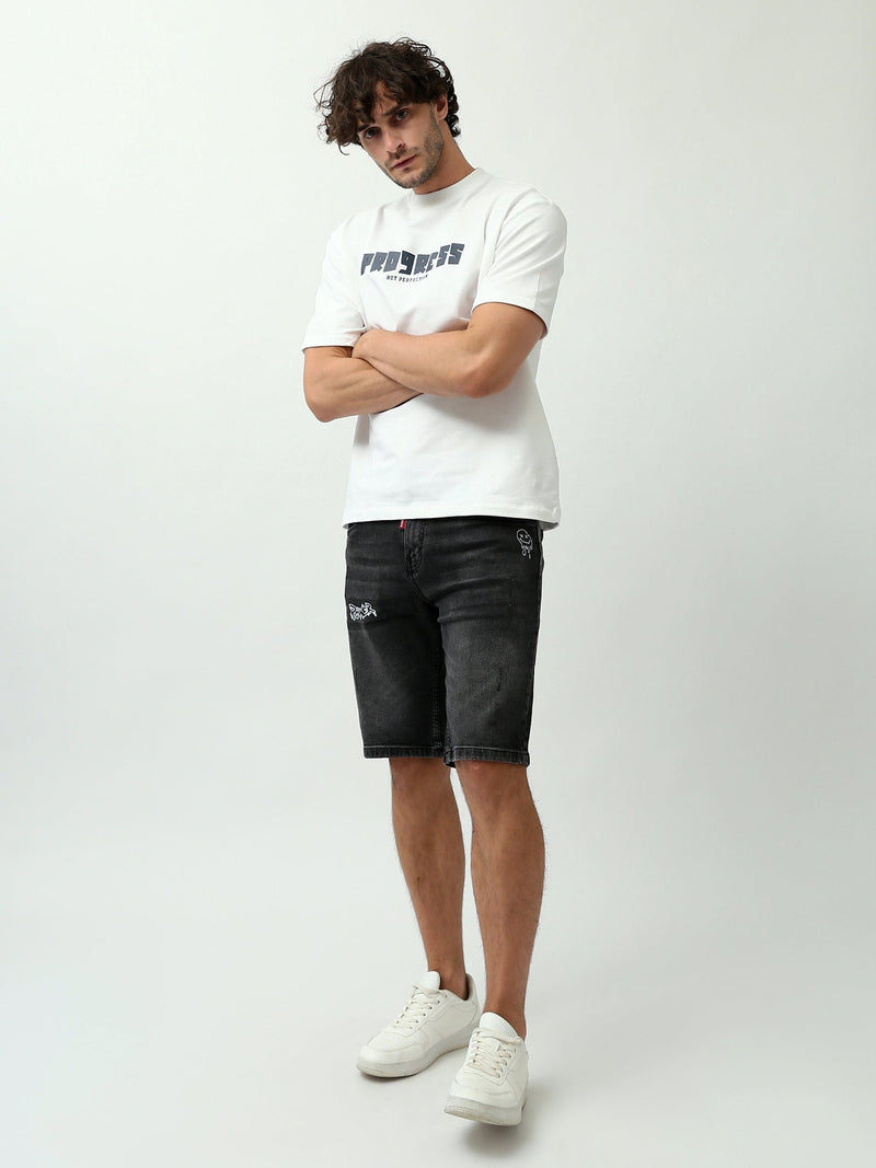 Short jean homme noir – Regular Fit - SHR24SDSP30194TM1