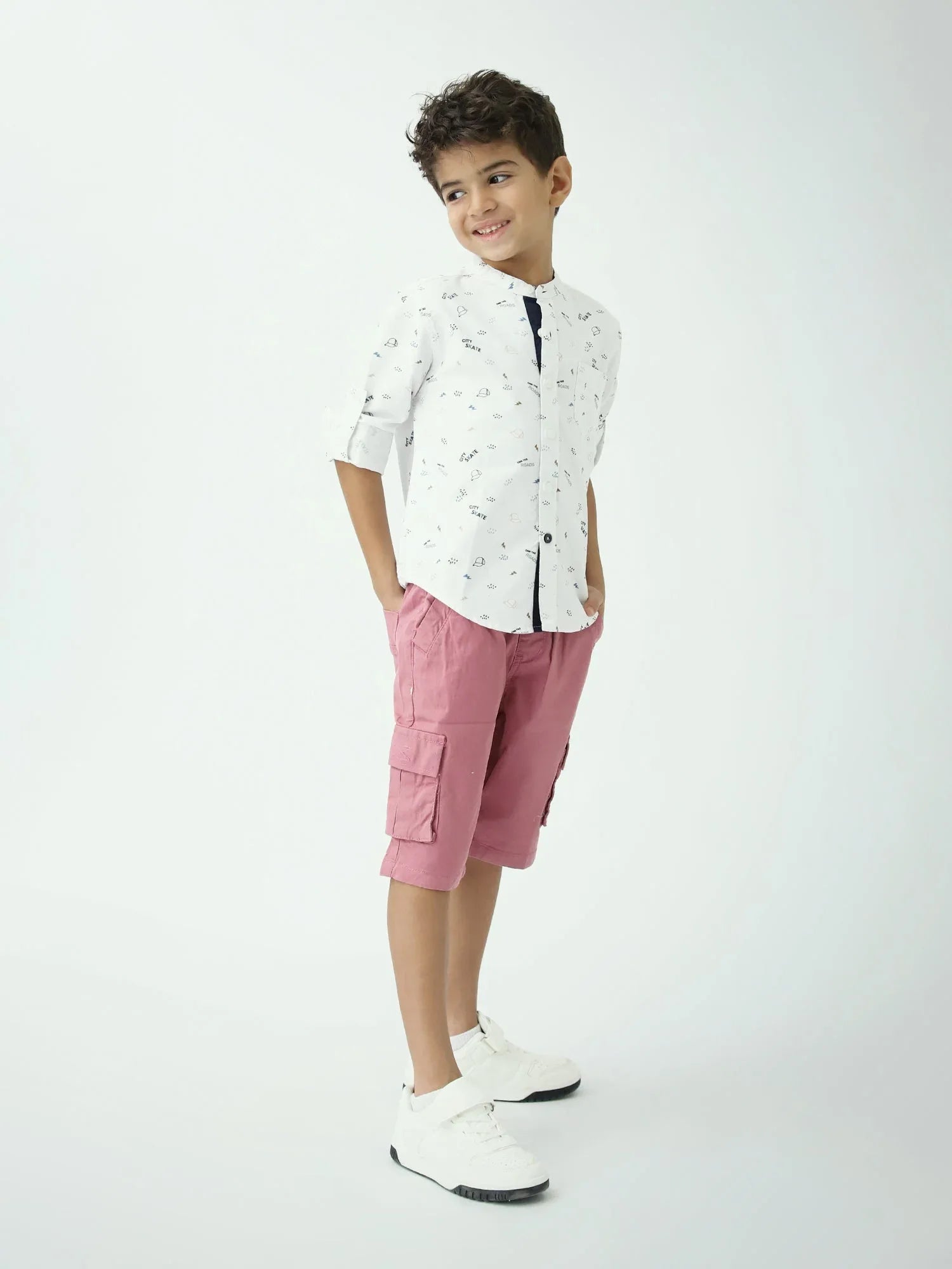 Short cargo garçon avec poches et taille élastique – SHR24SGBC75307MB1 - Justyol