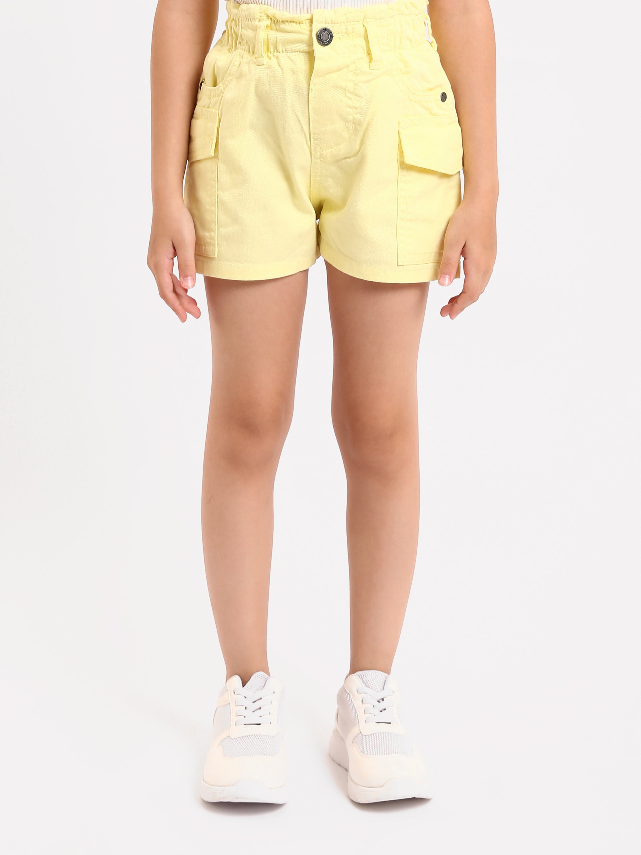 Shorts cargo fille beige et jaune - SHR24SGBP70622MG1