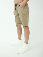 Bermuda chino ado garçon beige café – taille élastique, cordon - SHR24SGBP75315MJ1 - Justyol