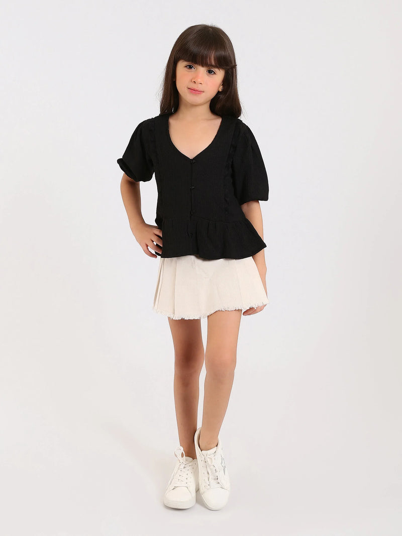 Jupe-short en jean beige pour fille - SHR24SGBS70654MG1
