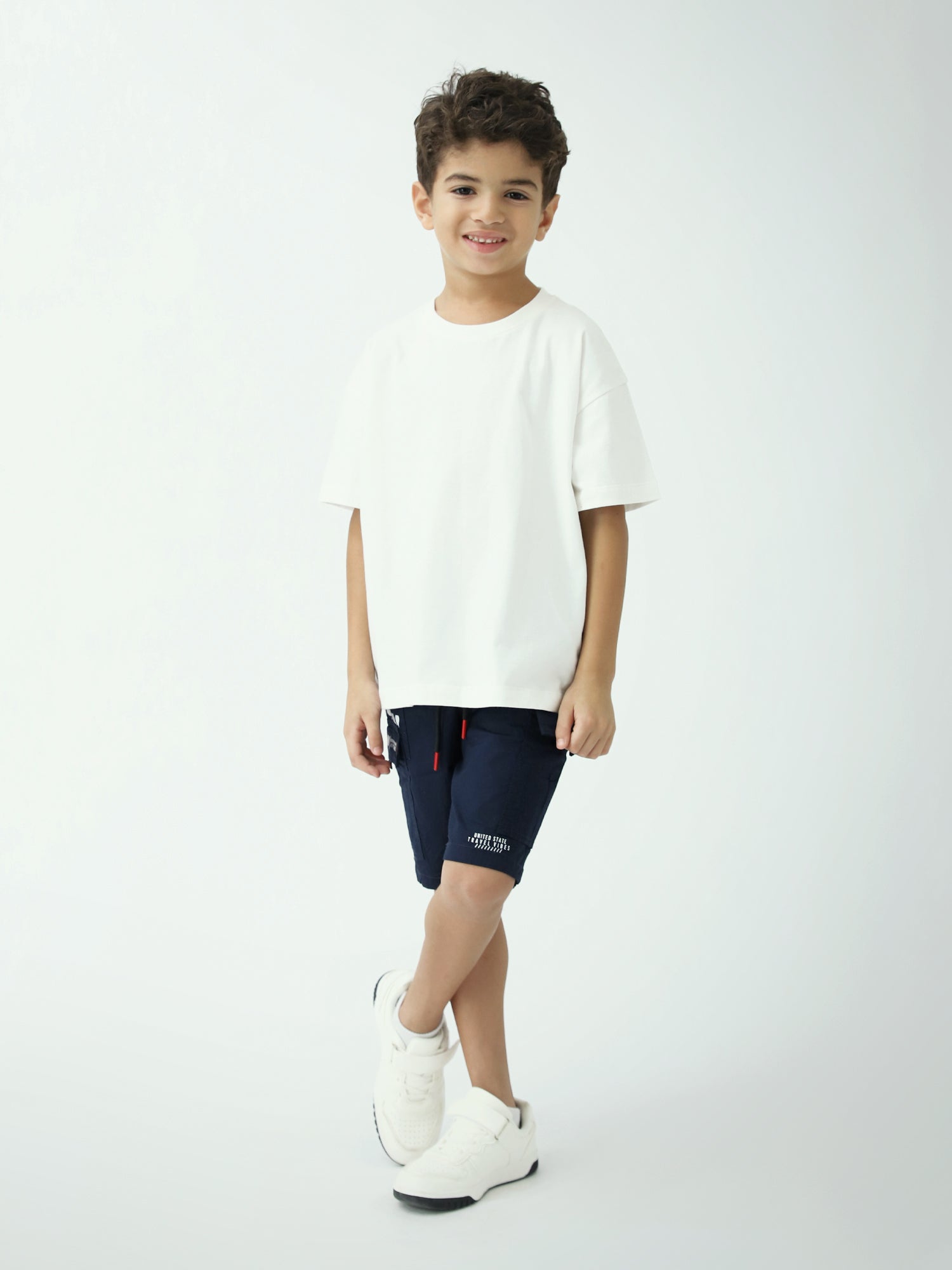 Short garçon cargo avec cordon –  poches latérales - SHR24SGPC50708MB1