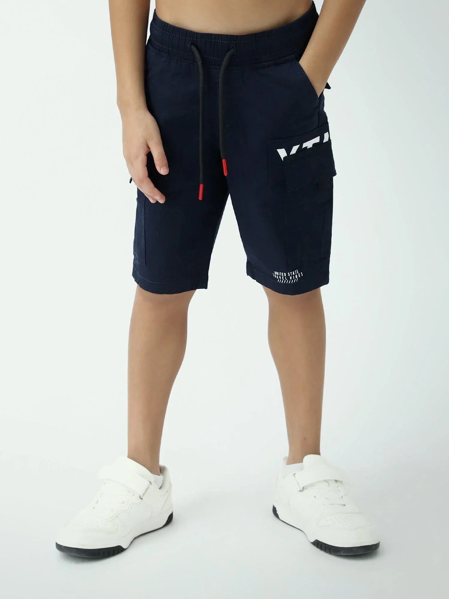 Short garçon cargo avec cordon – poches latérales - SHR24SGPC50708MB1 - Justyol