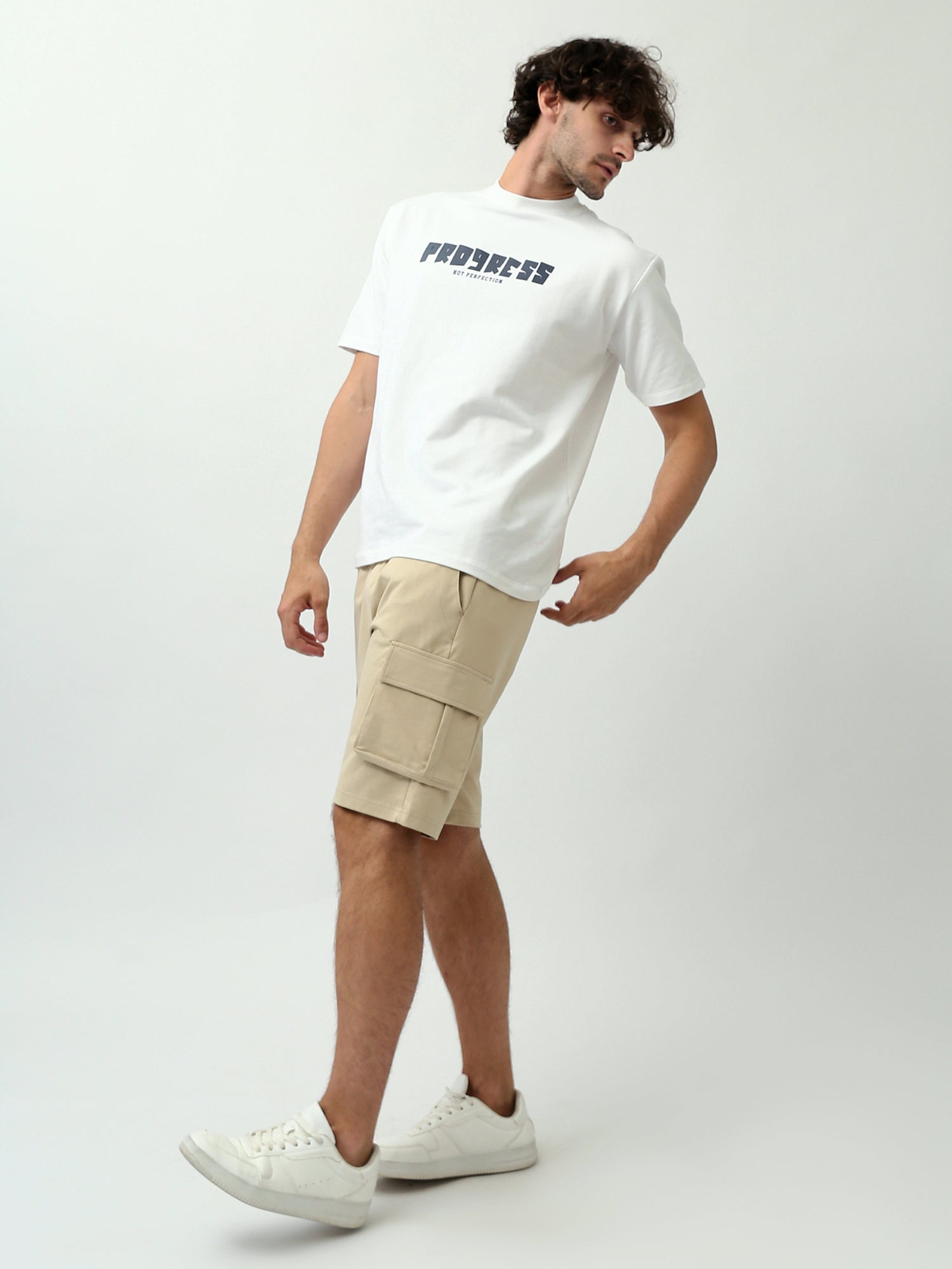Short cargo pour homme avec poches latérales et taille élastique - SHR24SMBC29159TM1
