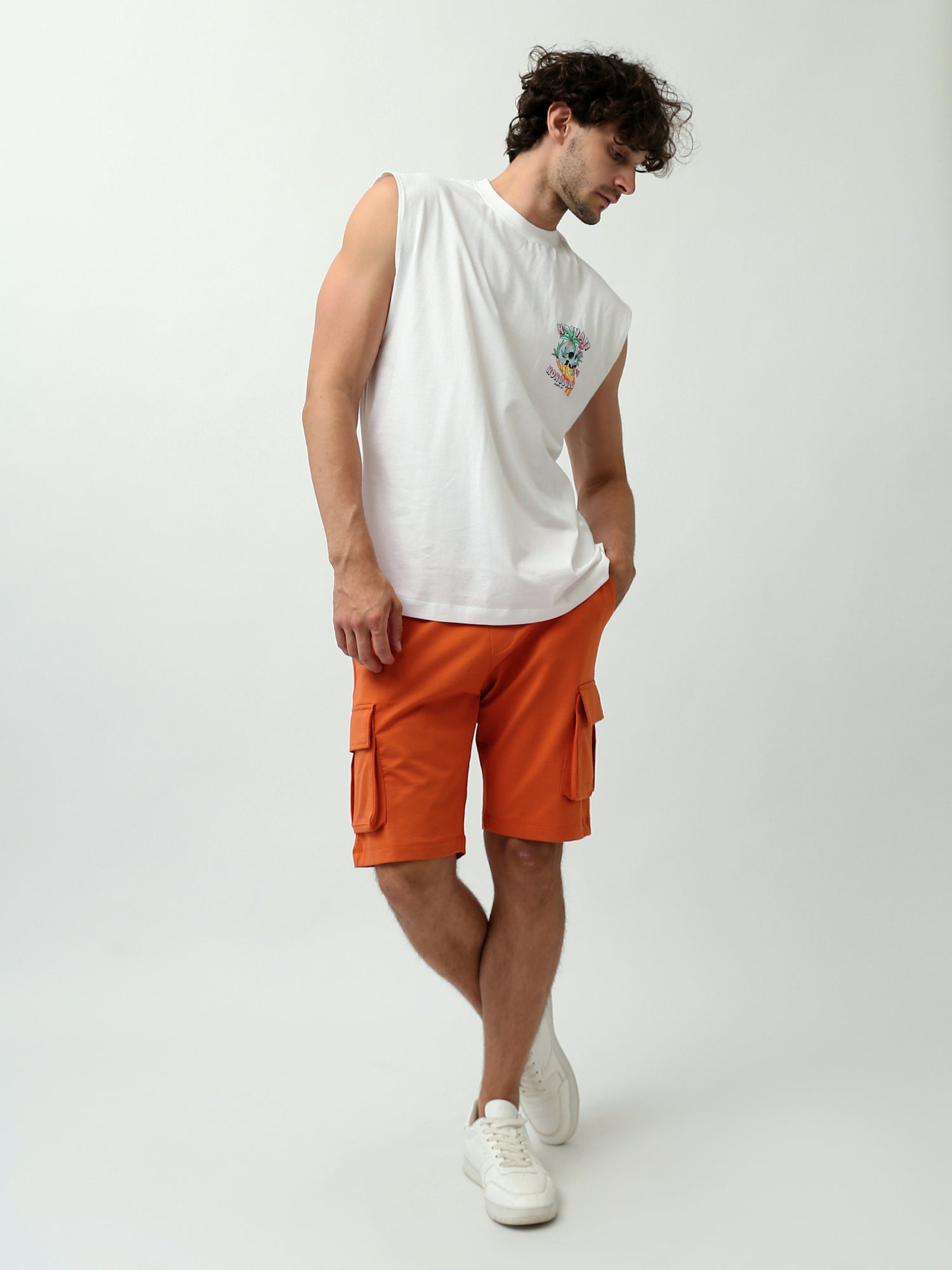 Short cargo pour homme avec poches latérales et taille élastique - SHR24SMBC29159TM1