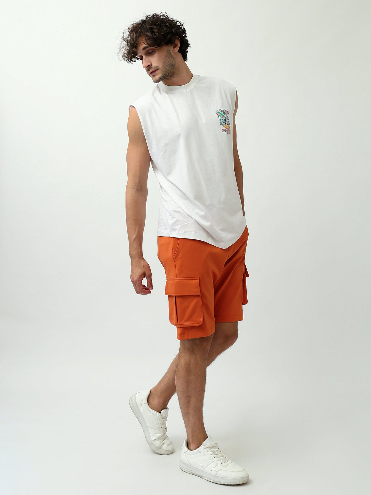 Short cargo pour homme avec poches latérales et taille élastique - SHR24SMBC29159TM1