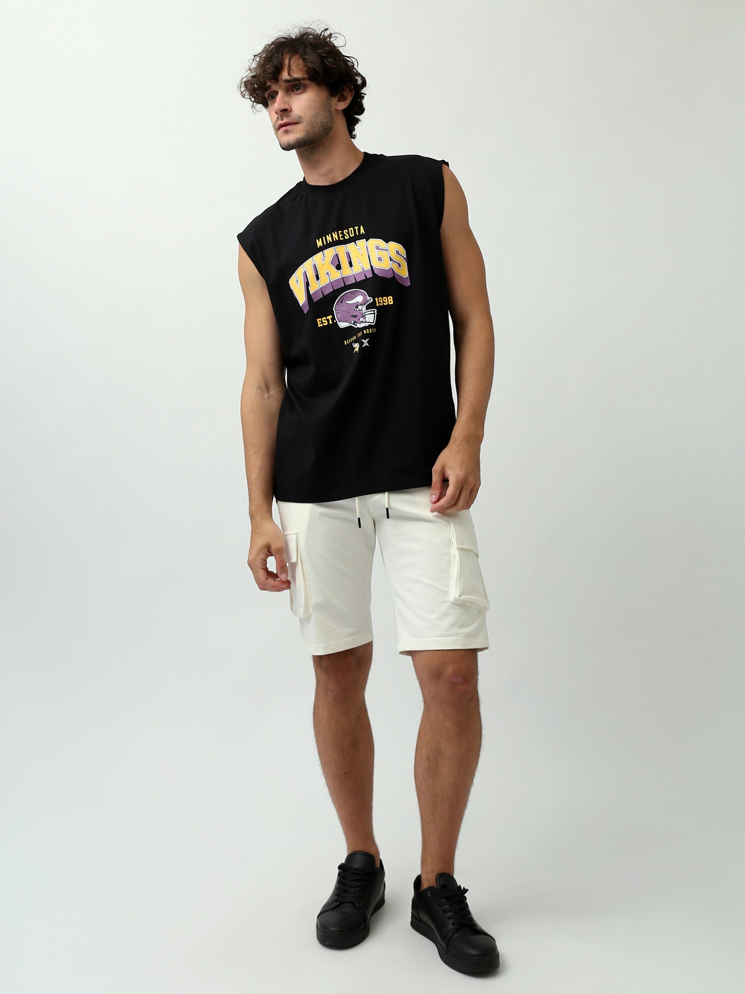 Short cargo pour homme avec poches latérales et taille élastique - SHR24SMBC29159TM1