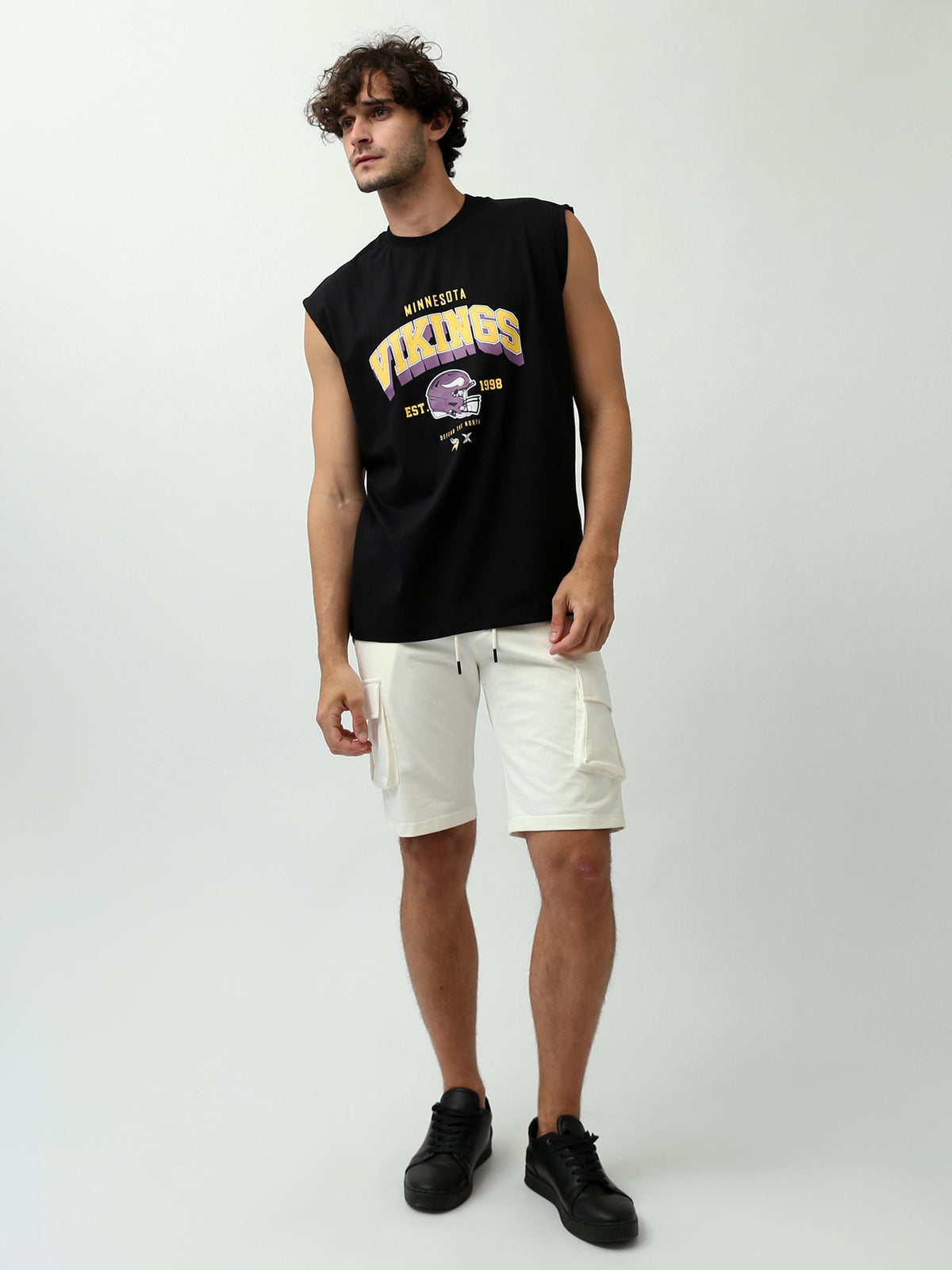Short cargo pour homme avec poches latérales et taille élastique - SHR24SMBC29159TM1