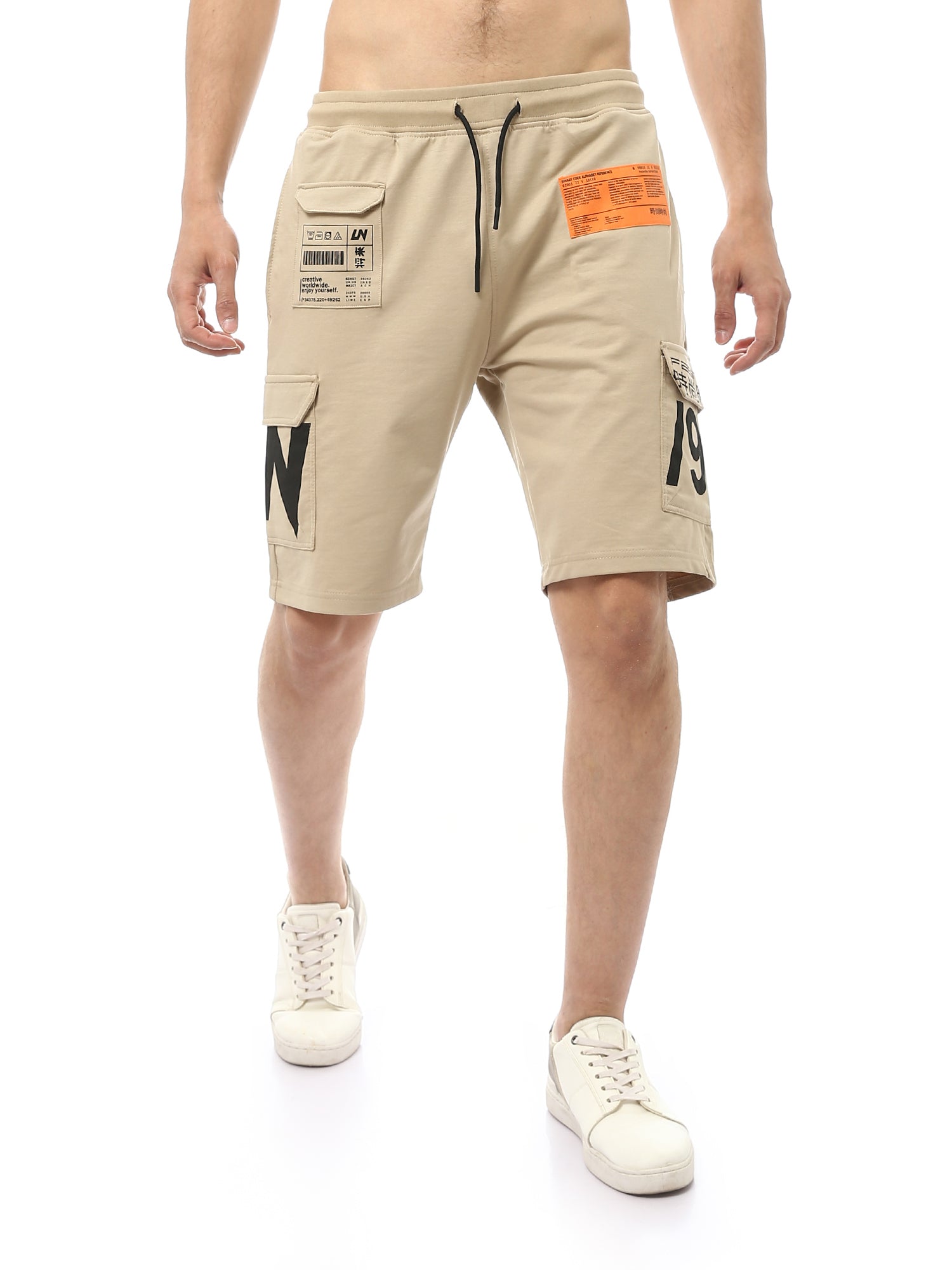 Short de sport pour homme avec poches latérales et impression du logo - SHR24SMPC29151TM1