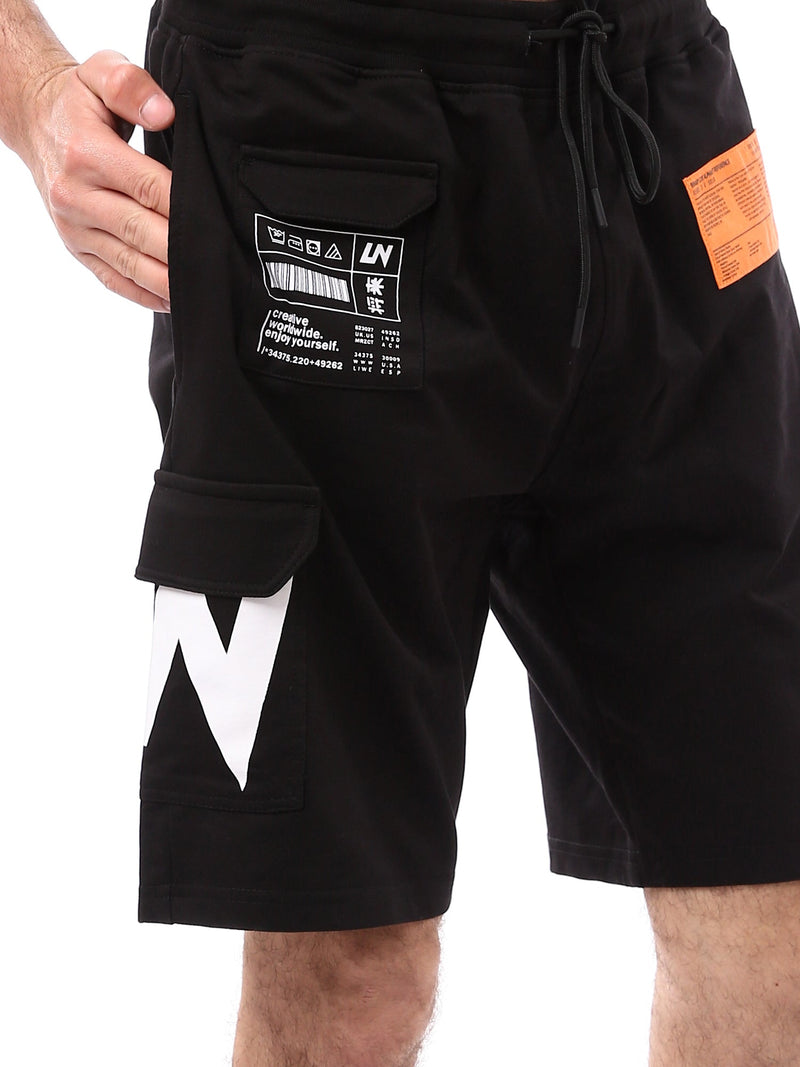 Short de sport pour homme avec poches latérales et impression du logo - SHR24SMPC29151TM1