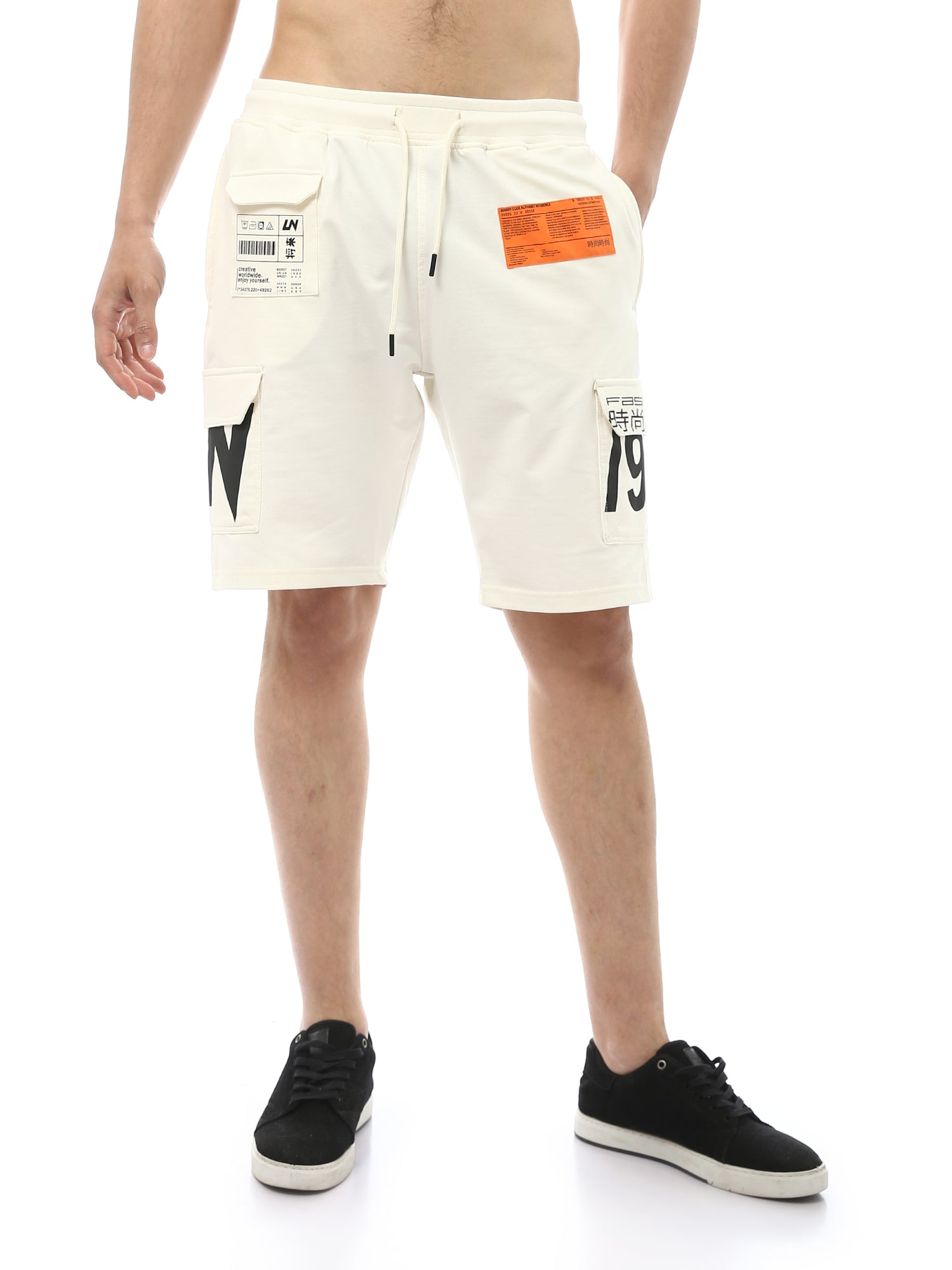 Short de sport pour homme avec poches latérales et impression du logo - SHR24SMPC29151TM1