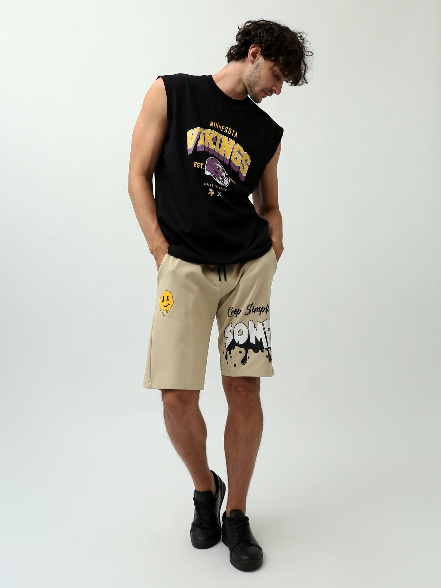 Short Homme Comfort Fit – Imprimé ‘Keep Simple SOME’ – SHR24SMPS29161TM1