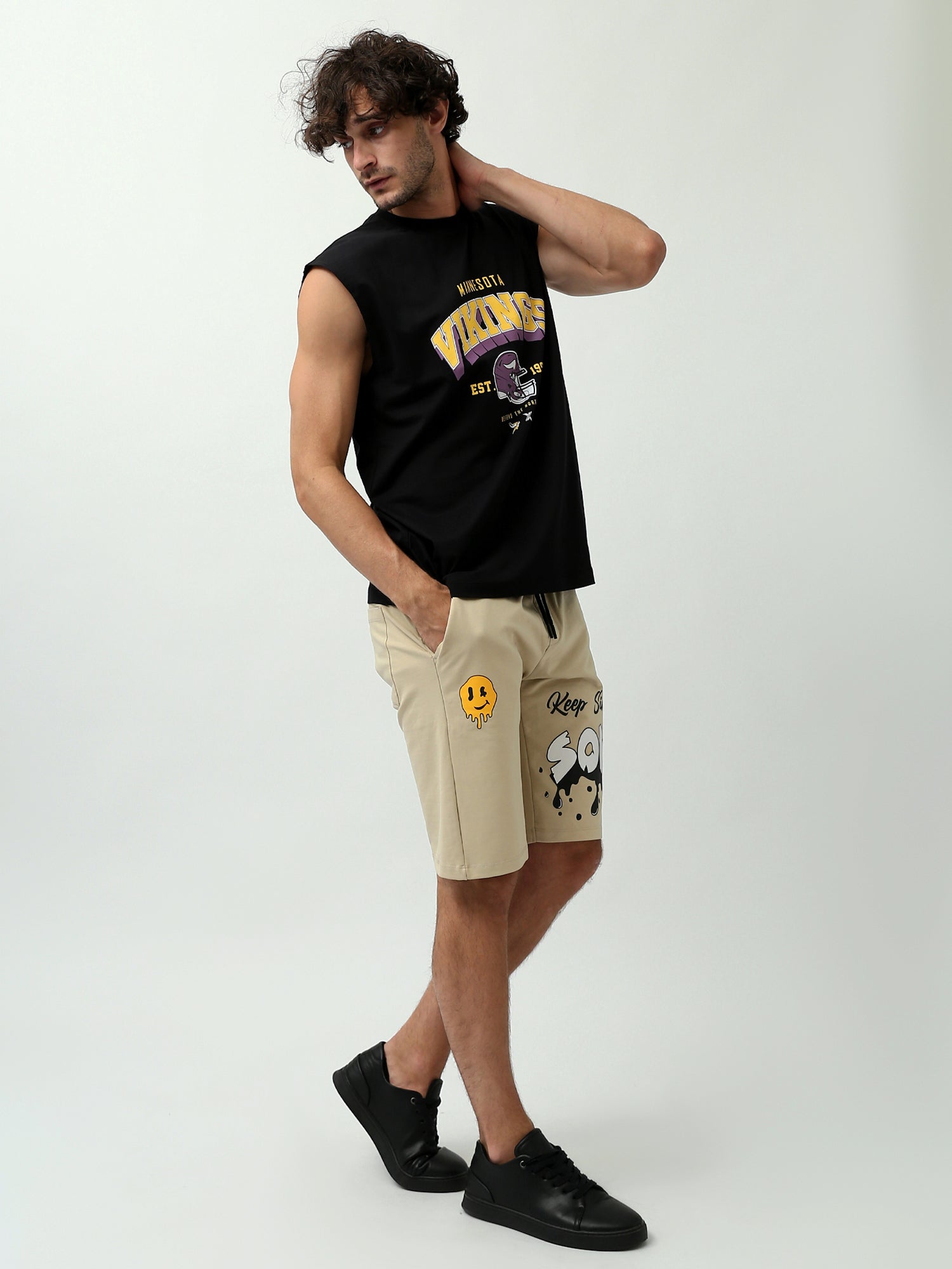 Short Homme Comfort Fit – Imprimé ‘Keep Simple SOME’ – SHR24SMPS29161TM1