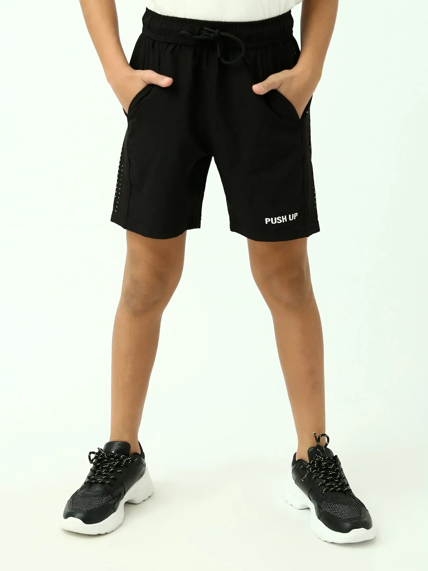 Short ado garçon noir sport Push Up avec cordon et poches – été - SHR24SSPS75643MJ1 - Justyol