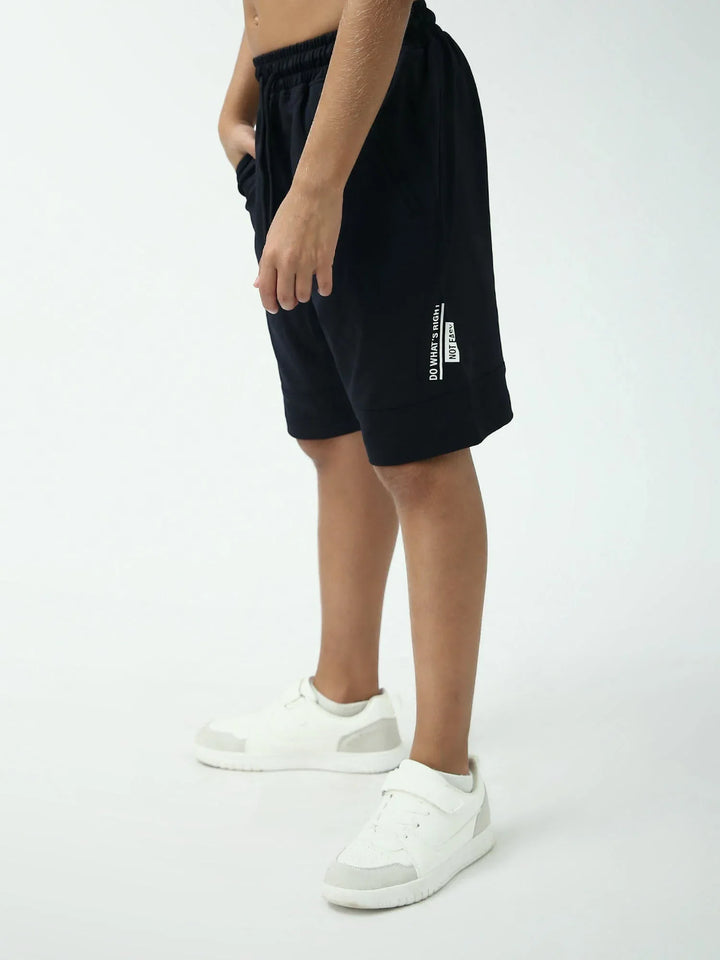 Short ado garçon noir sport avec cordon et poches – coupe confort - SHR24SSPS75645MJ1