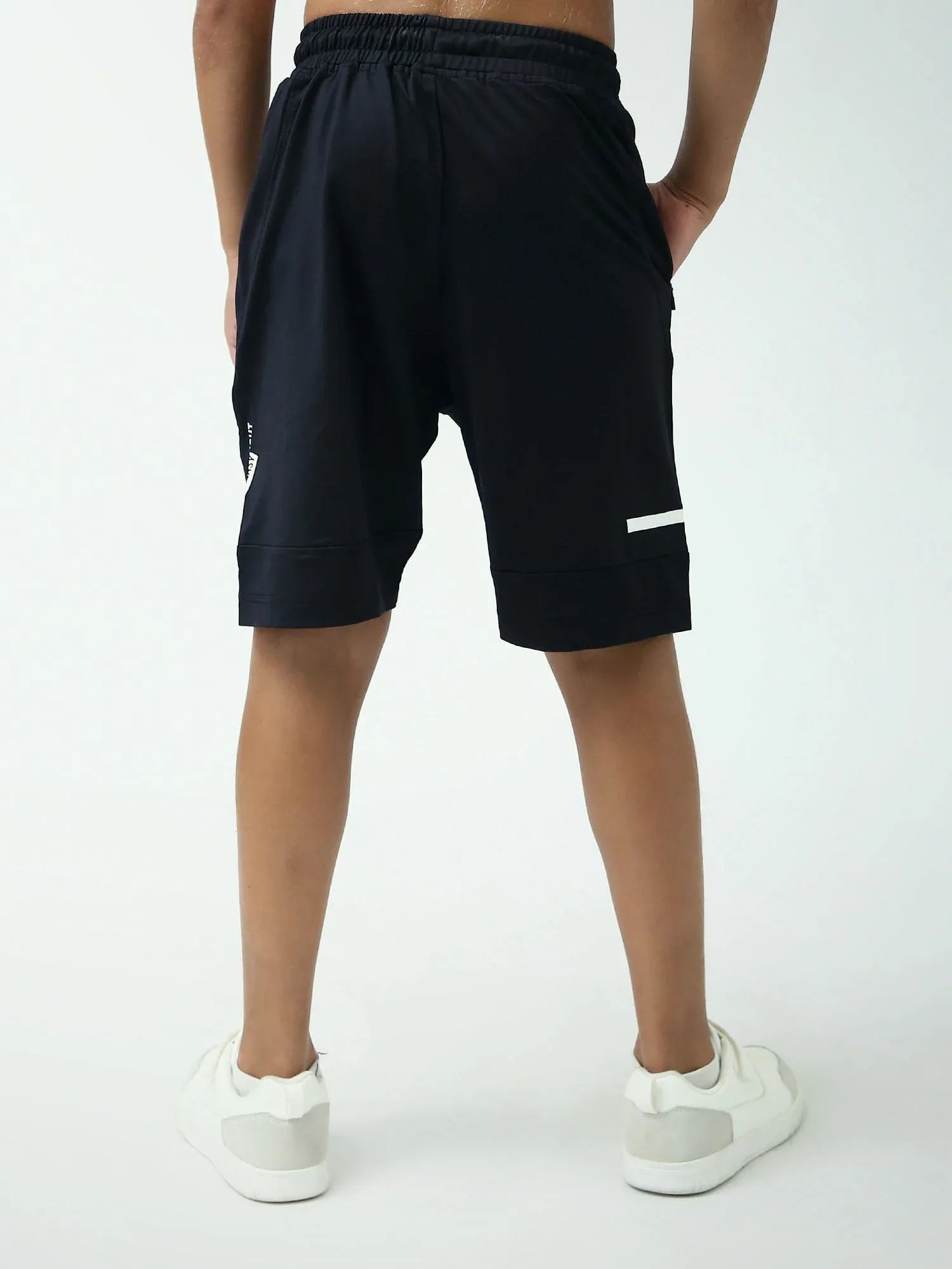 Short ado garçon noir sport avec cordon et poches – coupe confort - SHR24SSPS75645MJ1 - Justyol
