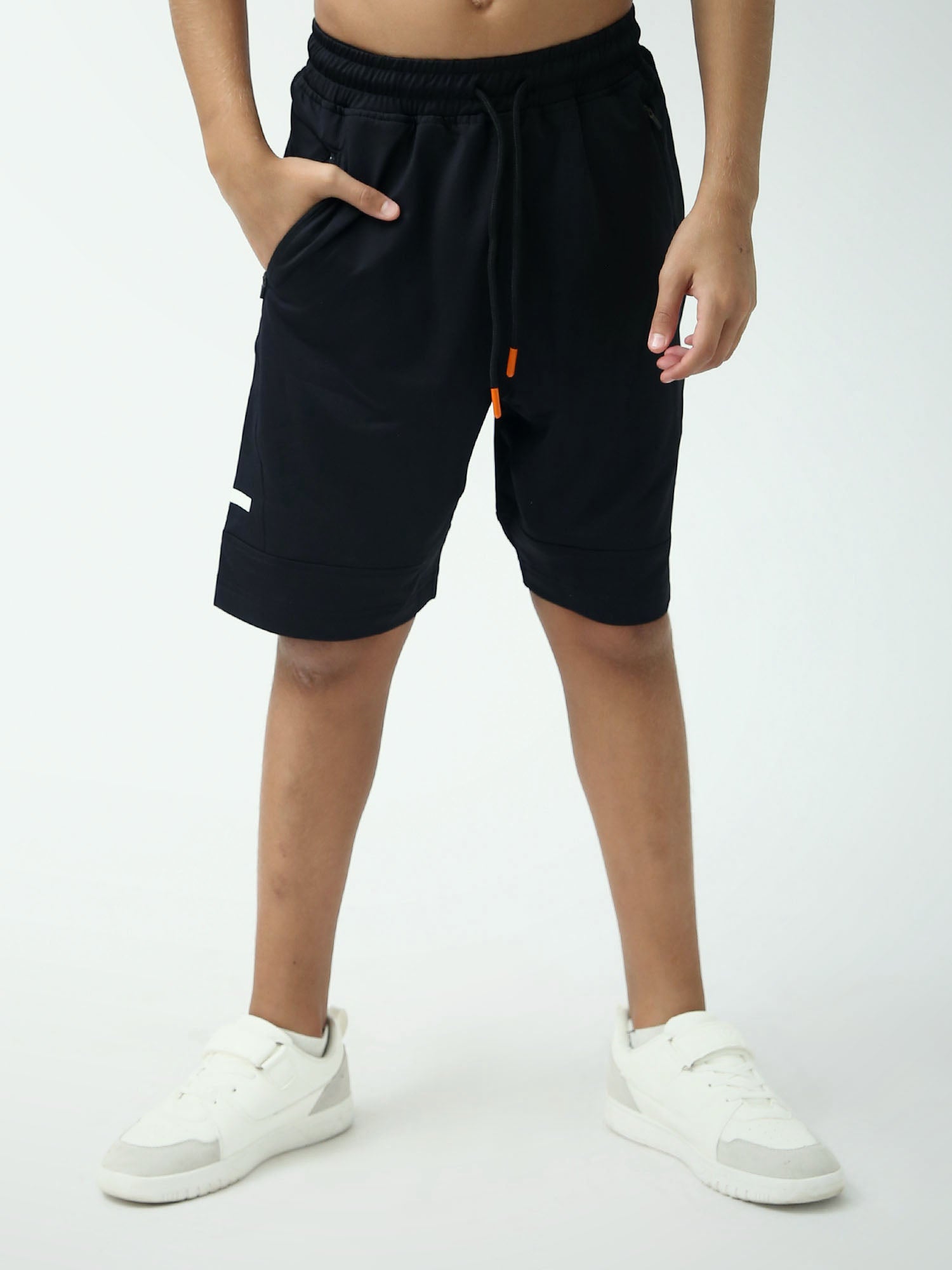 Short ado garçon noir sport avec cordon et poches – coupe confort - SHR24SSPS75645MJ1