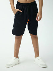 Short ado garçon noir sport avec cordon et poches – coupe confort - SHR24SSPS75645MJ1 - Justyol