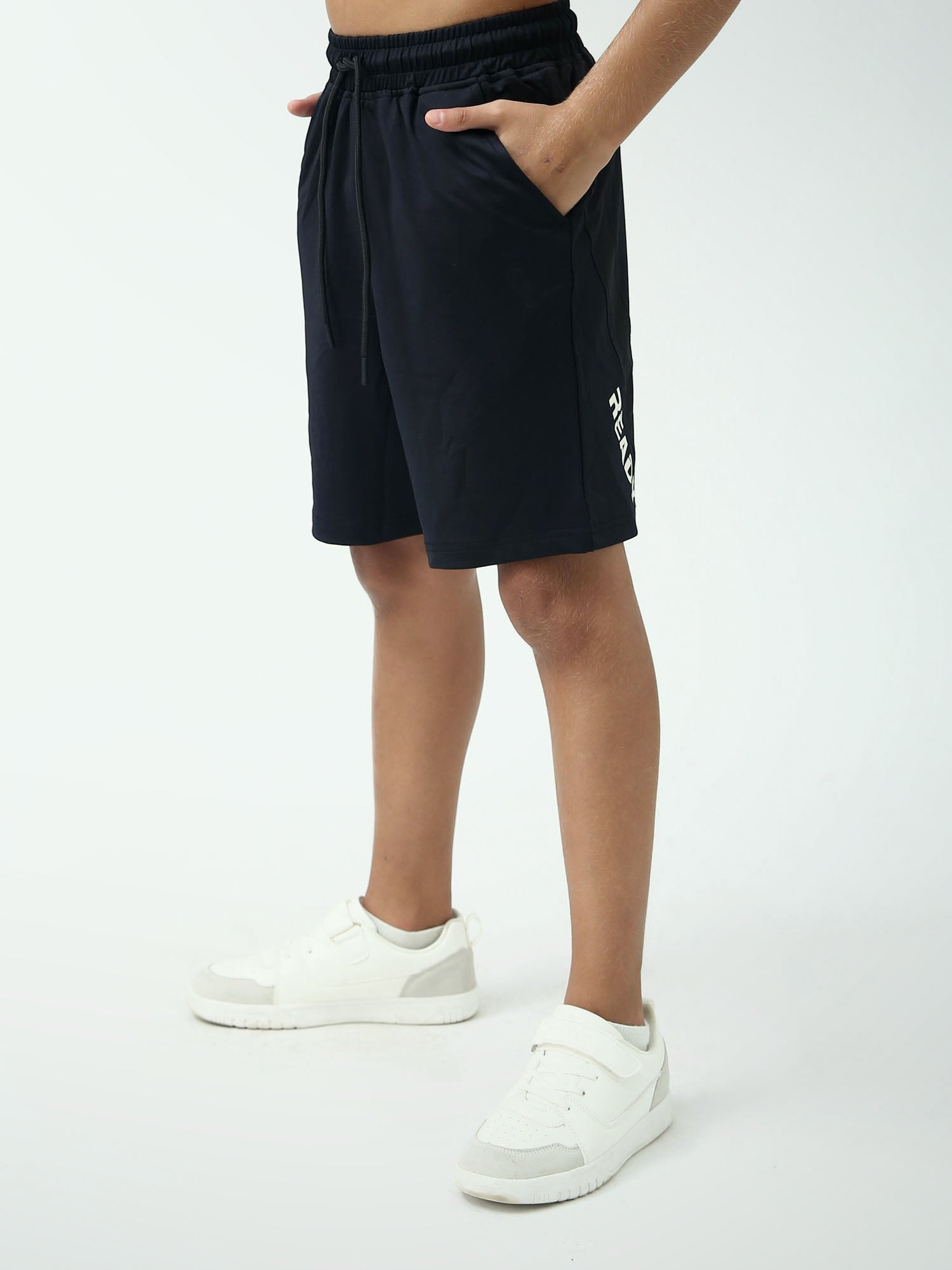 Short ado garçon noir basique avec cordon et poches – confort été - SHR24SSPS75647MJ1